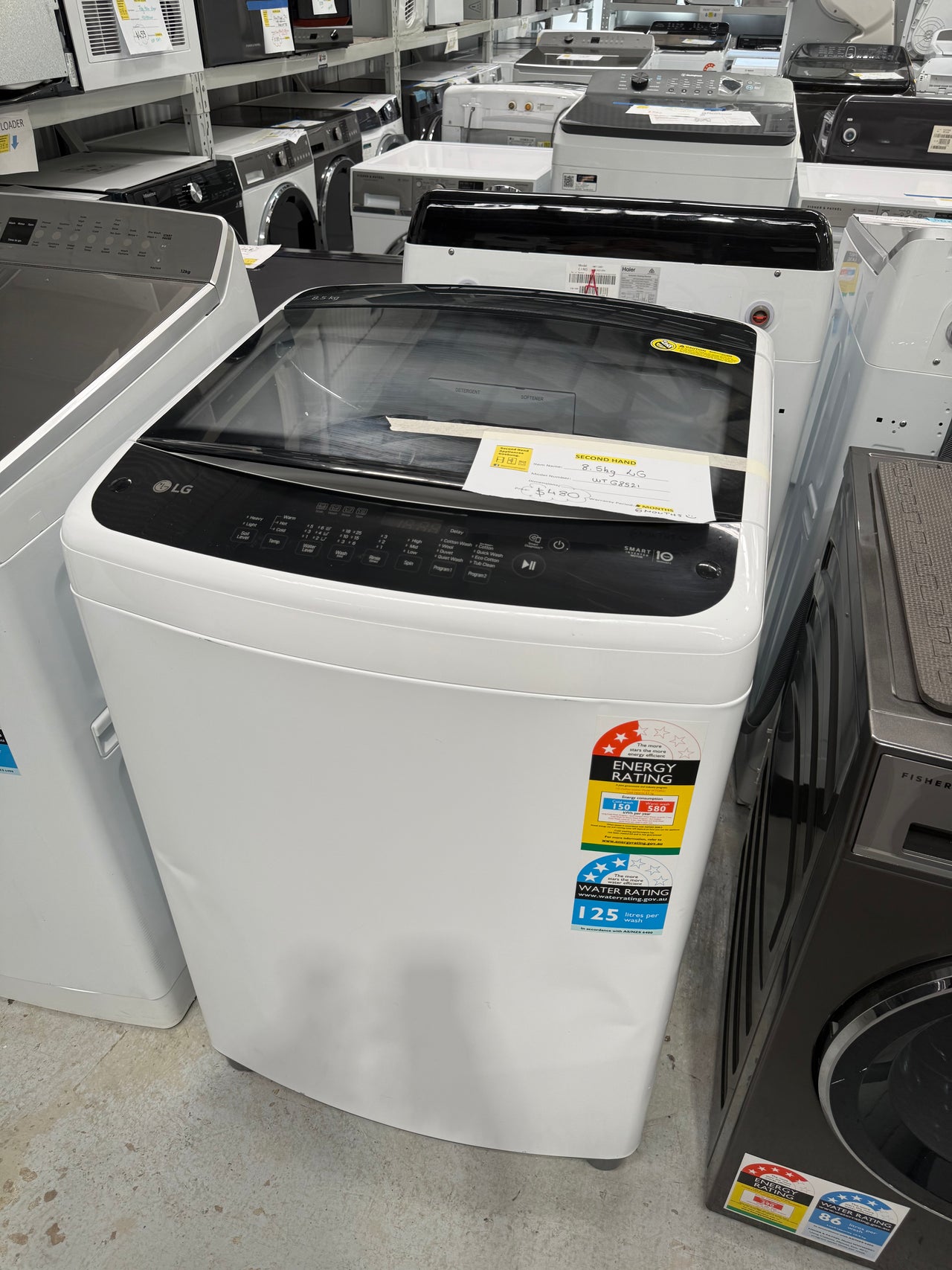 Second hand LG 8.5kg Top Load Washing Machine with Smart Inverter Control Model:WTG8521 - Second Hand Appliances Geebung