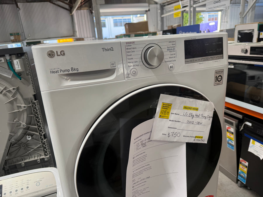 Second hand LG 8kg Heat Pump Dryer DVH5-08W - Second Hand Appliances Geebung