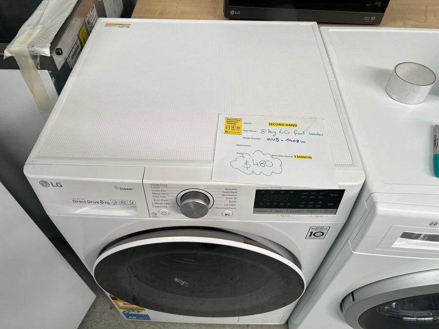 Second hand LG 8kg Series 5 Front Load Washing Machine Model: WV5-1408W - Second Hand Appliances Geebung