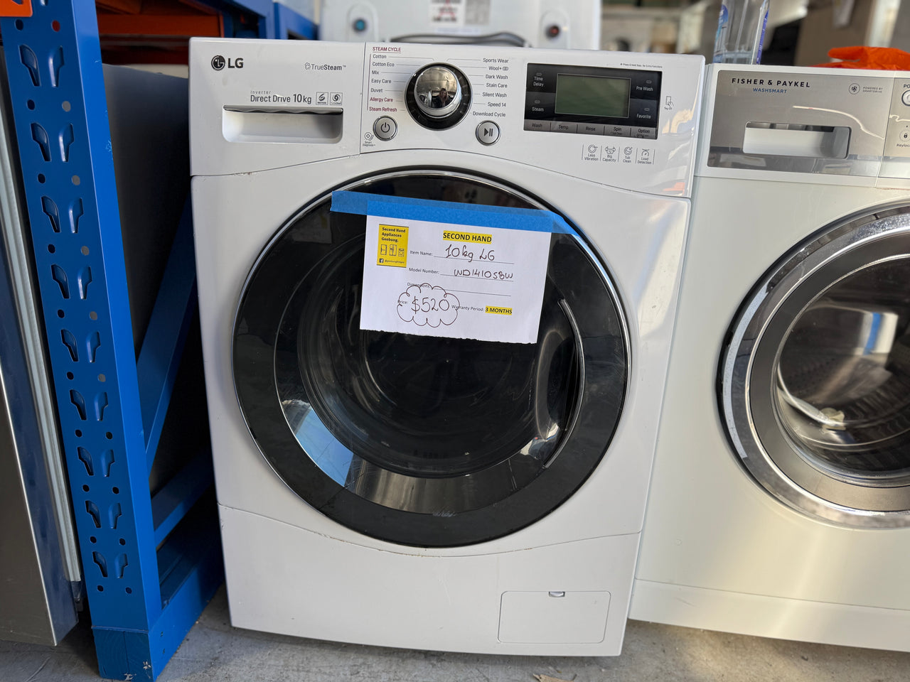 Second hand LG WD1410SBW 10kg front load washing machine - Second Hand Appliances Geebung