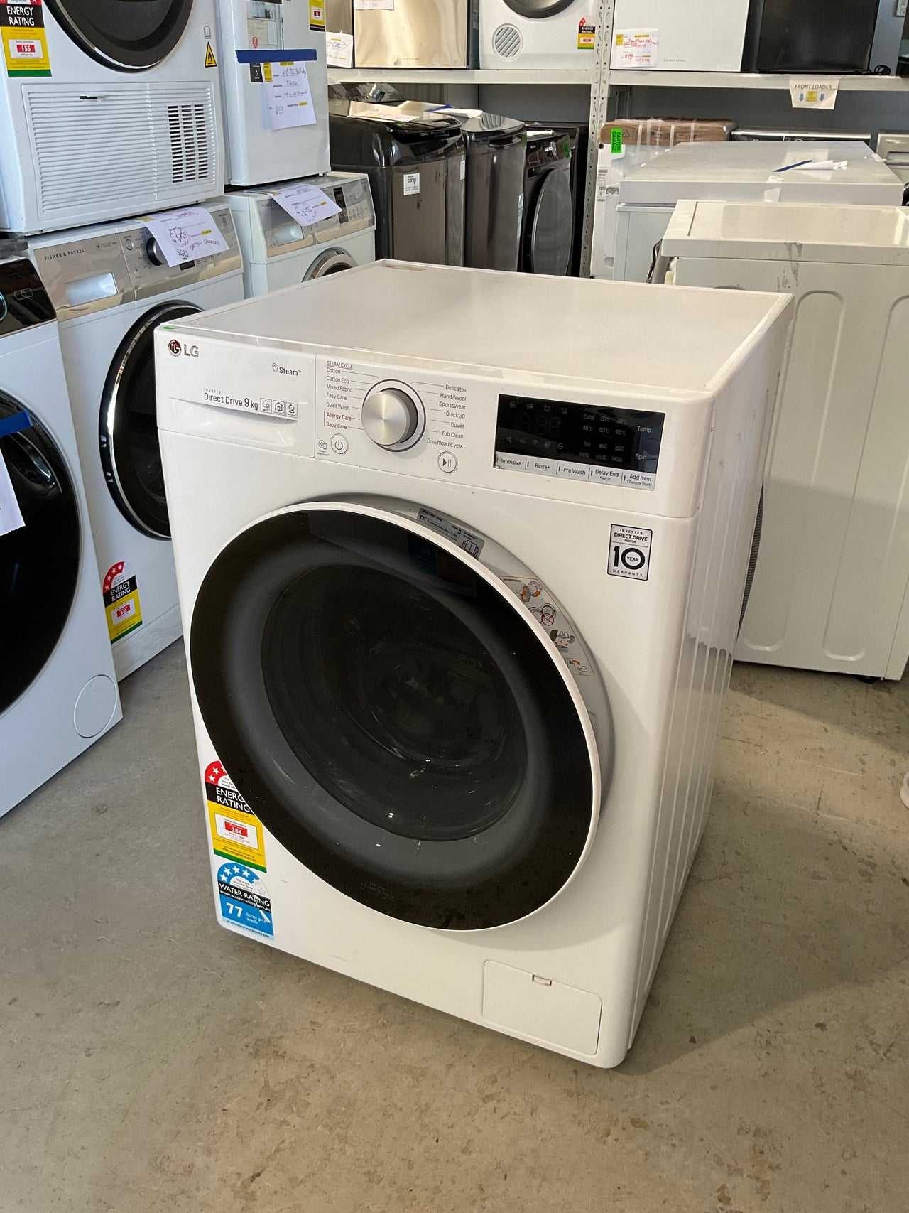 Second hand LG WV5-1409W 9kg AI Direct Drive Front Load Washer with Steam - Second Hand Appliances Geebung