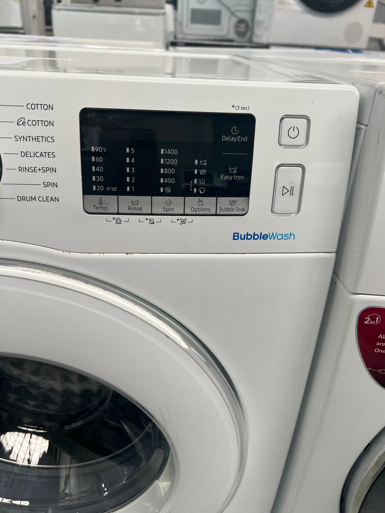 Second hand SAMSUNG 8.5KG BUBBLEWASH FRONT LOAD WASHING MACHINE WITH STEAM  Model: WW85J54E0IW - Second Hand Appliances Geebung