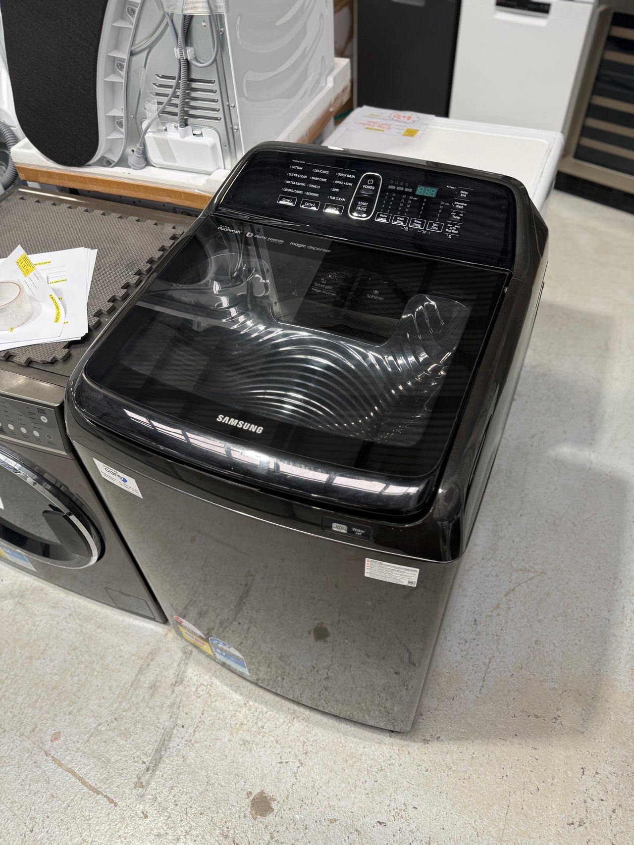 Second hand Samsung 8.5Kg Activ DualWash Top Load Washing Machine Model: WA85N6750BV - Second Hand Appliances Geebung