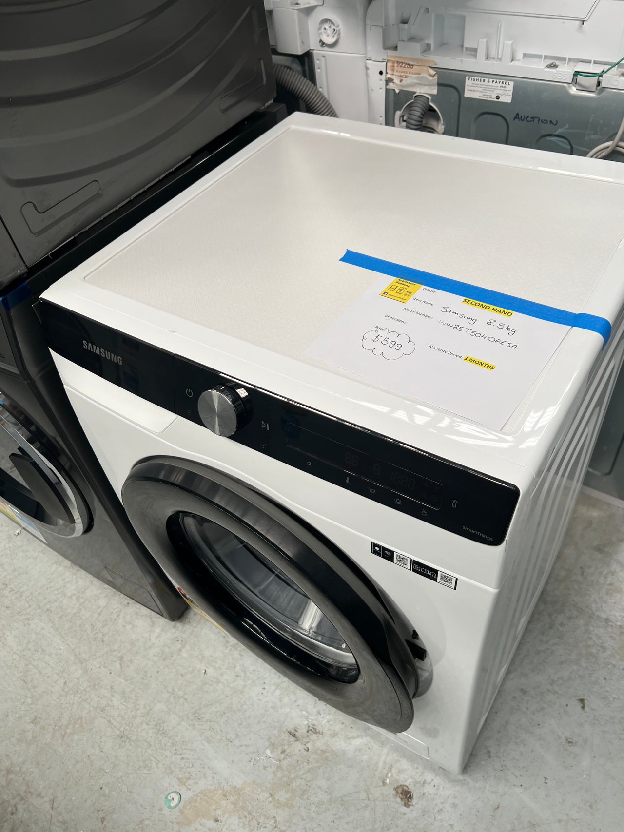 Second hand Samsung 8.5kg Personalised BubbleWash Front Load Washing Machine WW85T504DAE - Second Hand Appliances Geebung