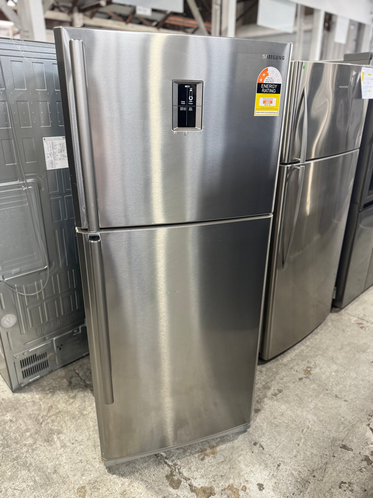 Second hand Samsung SR428MLS 431L top mount refrigerator - Second Hand Appliances Geebung