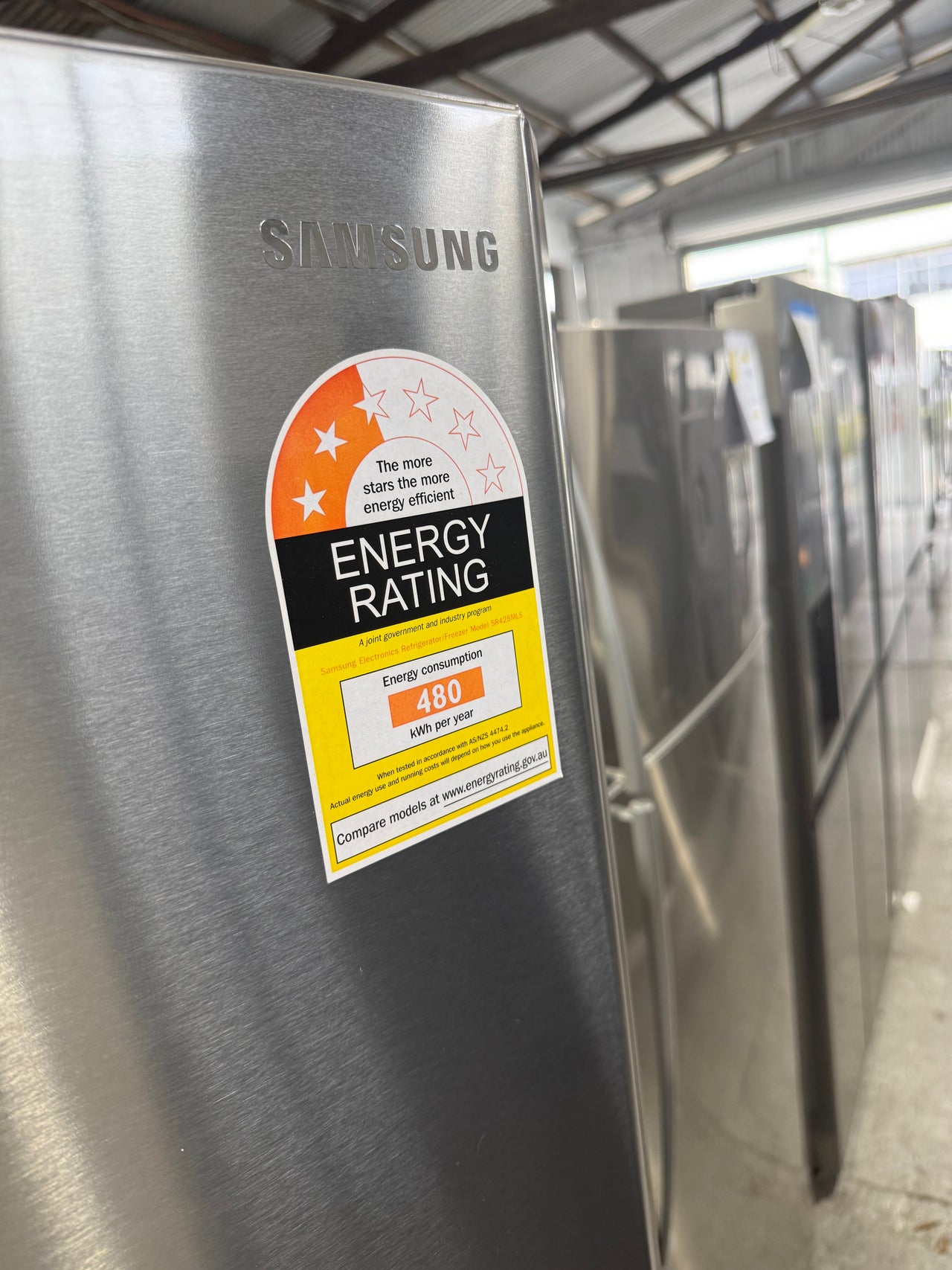Second hand Samsung SR428MLS 431L top mount refrigerator - Second Hand Appliances Geebung