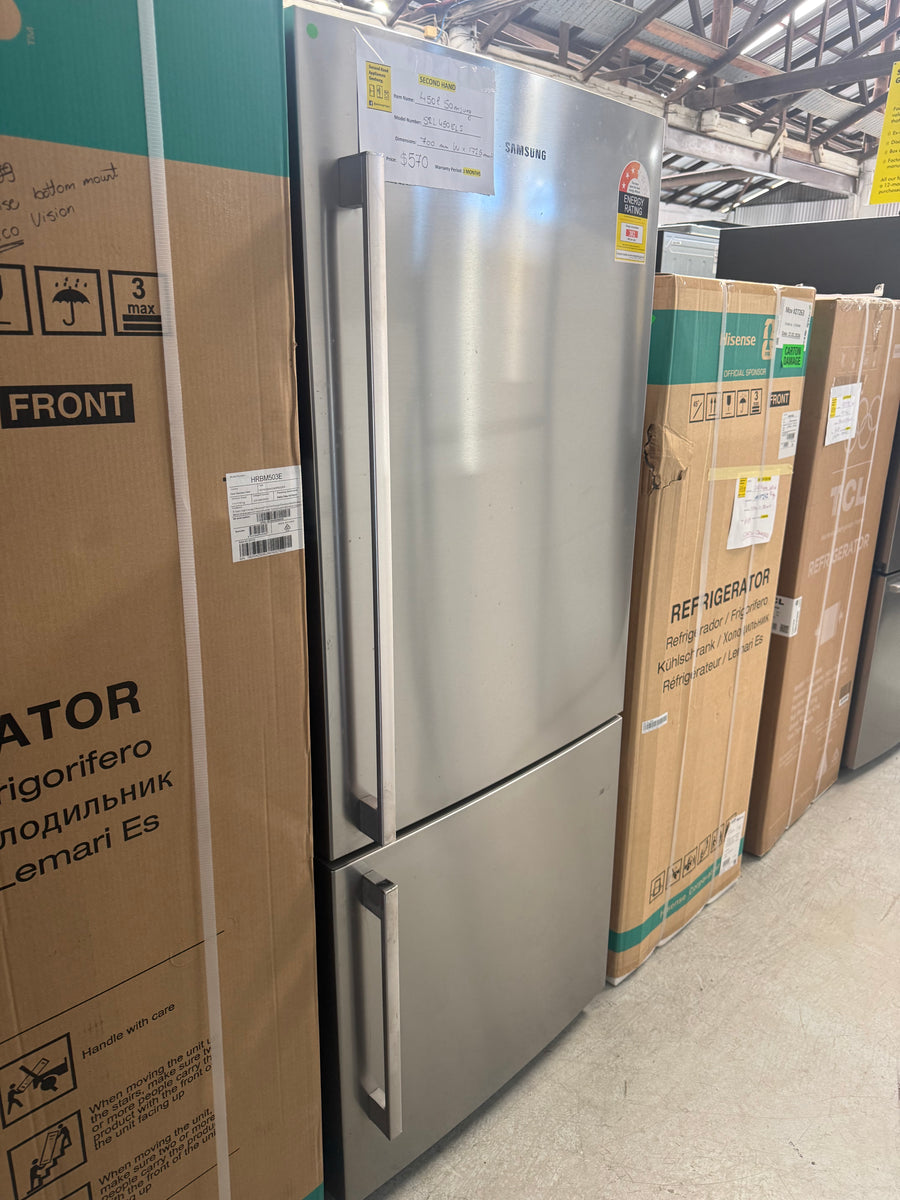 Second hand Samsung SRL450ELS 450L Bottom Mount Refrigerator – Stainless Steel - Second Hand Appliances Geebung
