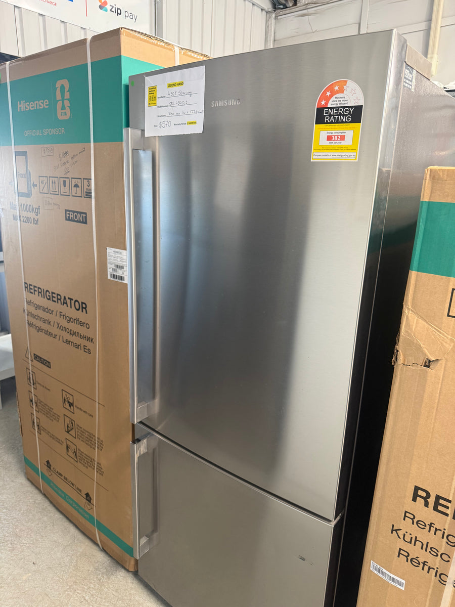 Second hand Samsung SRL450ELS 450L Bottom Mount Refrigerator – Stainless Steel - Second Hand Appliances Geebung