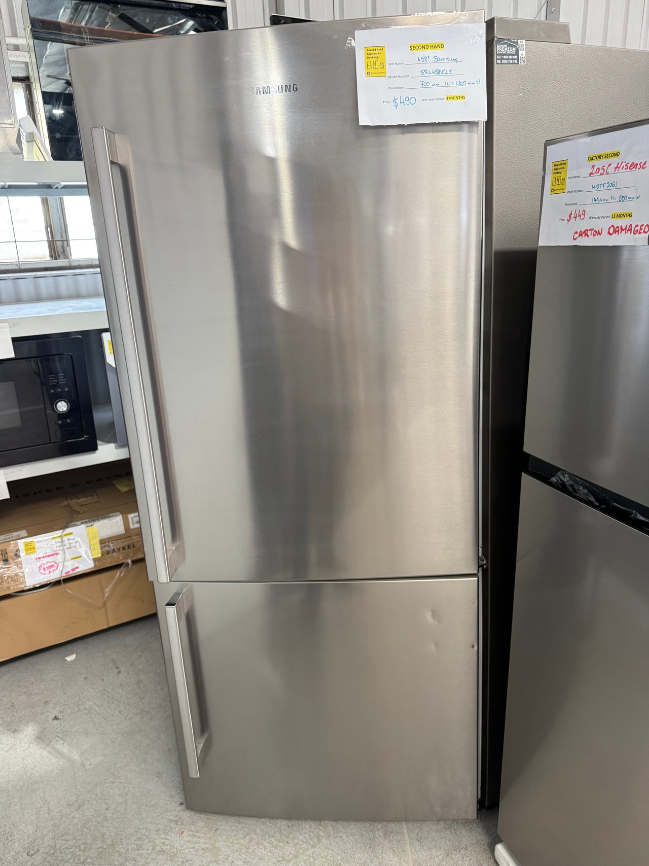 Second hand Samsung SRL458ELS 458L Bottom Mount Refrigerator - Second Hand Appliances Geebung