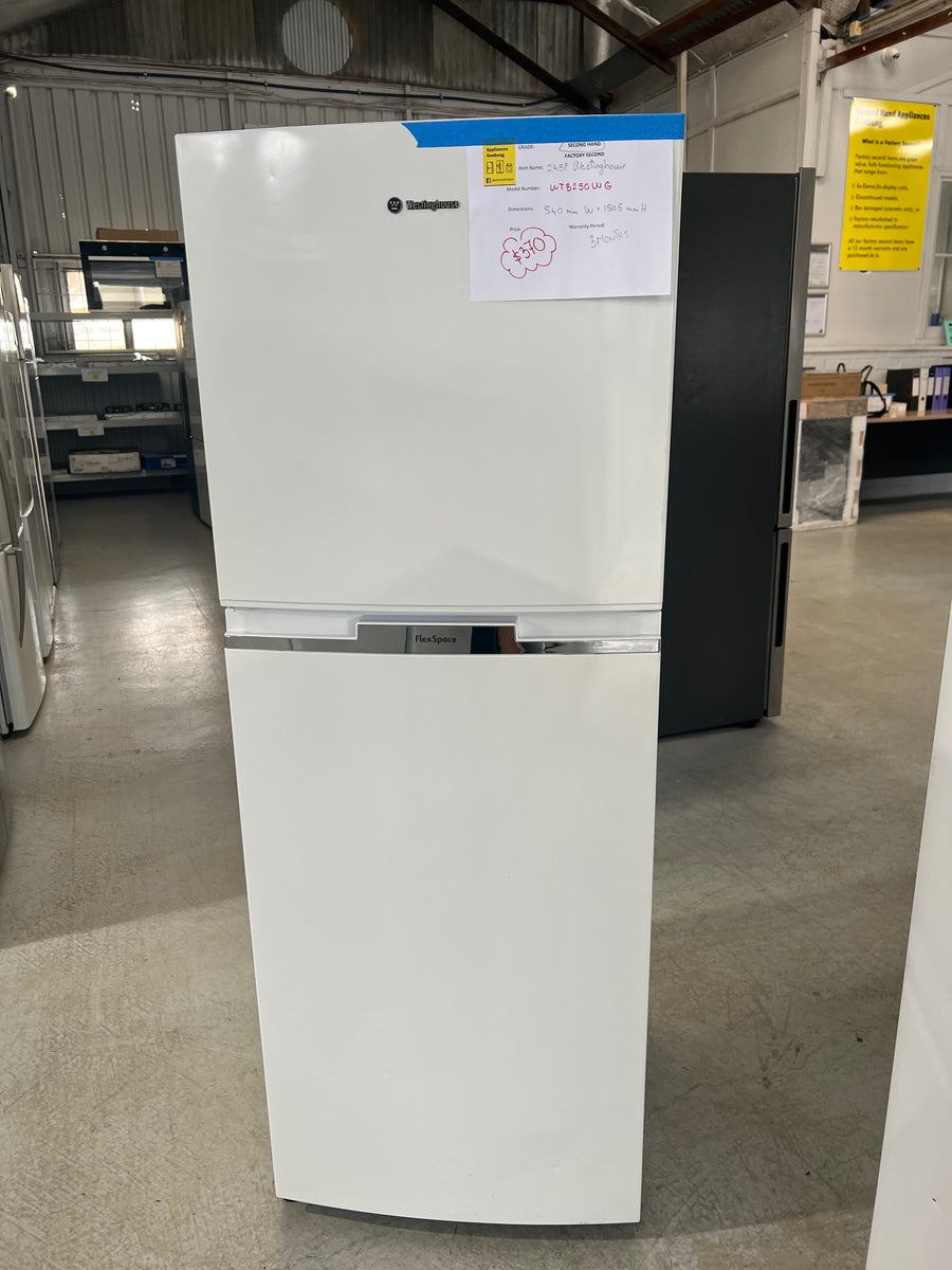 Second hand WESTINGHOUSE 225L WHITE TOP MOUNT REFRIGERATOR  Model: WTB2500WH - Second Hand Appliances Geebung