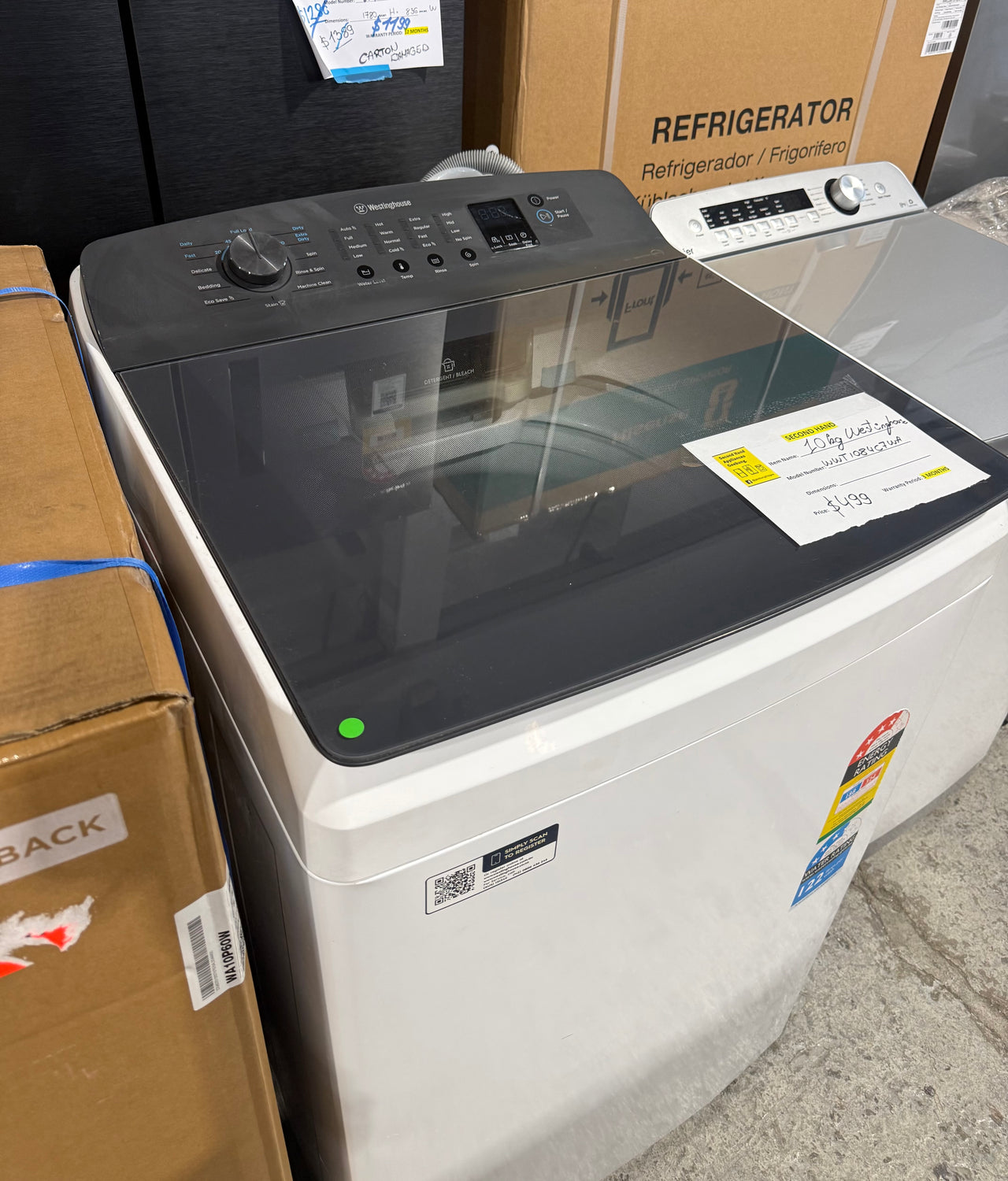Second hand Westinghouse 10kg Top Load Washing Machine – WWT1084C7WA - Second Hand Appliances Geebung
