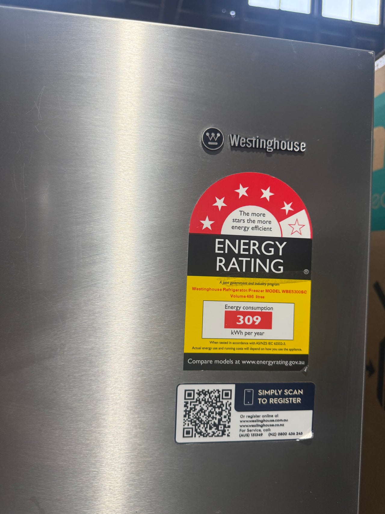 Second hand Westinghouse 496L Bottom Mount Fridge – Stainless Steel (WBE5300SC) - Second Hand Appliances Geebung