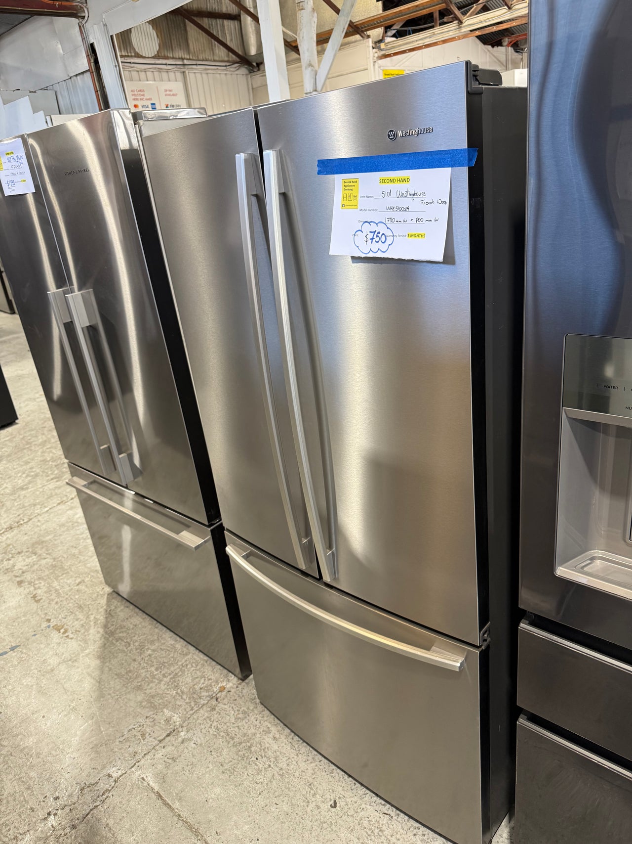 Second hand Westinghouse 510L Stainless Steel French Door Refrigerator WHE5100SA - Second Hand Appliances Geebung