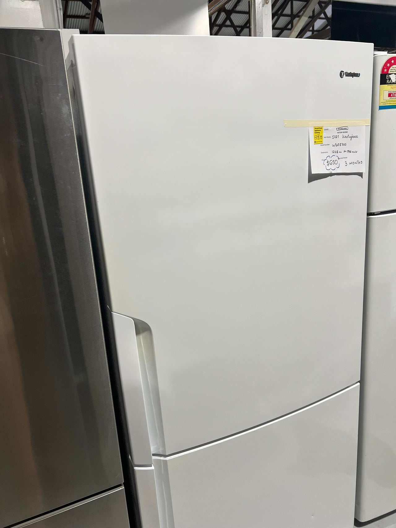 Second hand Westinghouse 529l Bottom Mounted fridge WBE5300WA - Second Hand Appliances Geebung