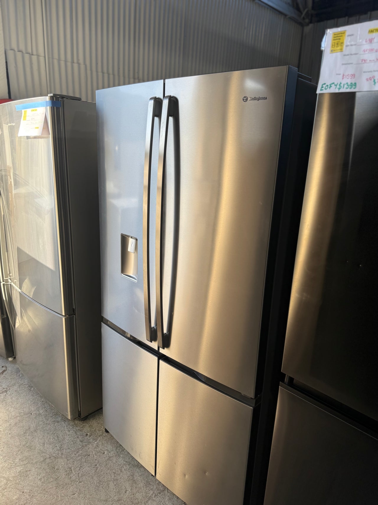 Second hand Westinghouse 541L French Door Refrigerator – Stainless Steel model:WQE6060SB - Second Hand Appliances Geebung