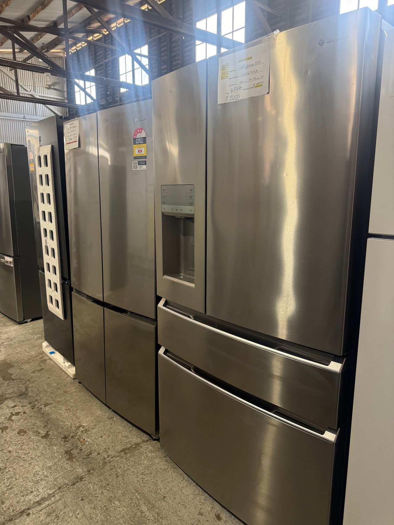 Second hand Westinghouse 609L French Door Refrigerator with Ice & Water – Stainless Steel WHE6170SB - Second Hand Appliances Geebung