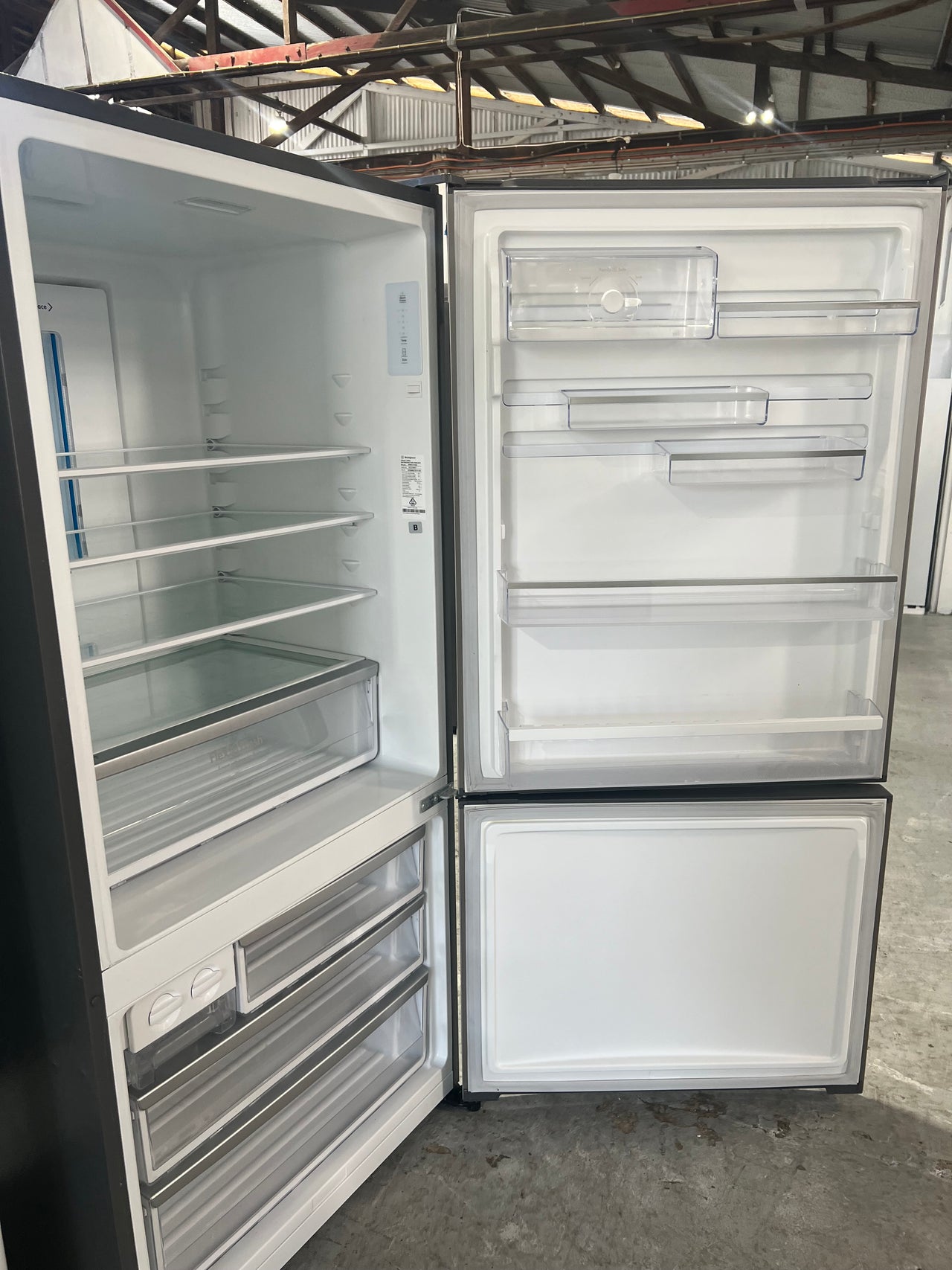 Second hand Westinghouse WBE5314SA 536L Stainless Steel Bottom Mount Fridge - Second Hand Appliances Geebung