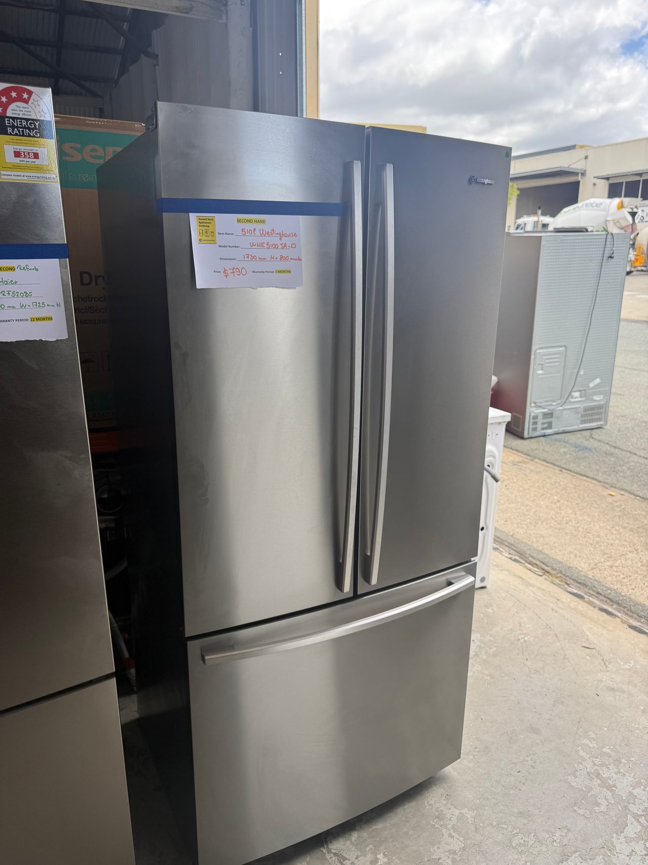 Second hand Westinghouse WHE5100SA-D 510L French Door Fridge - Second Hand Appliances Geebung