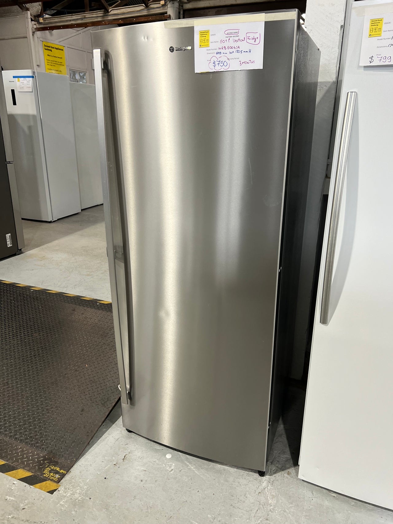 Second hand Westinghouse WRB5004SA 501L Upright Fridge - Second Hand Appliances Geebung