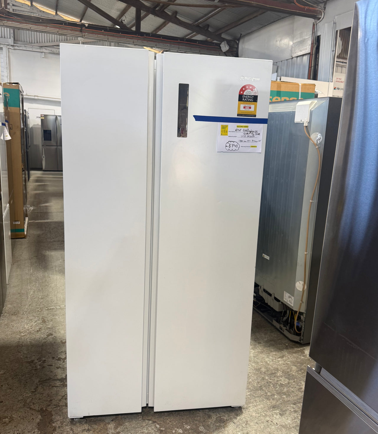 Second hand Westinghouse WSE6630WA 624L Side by Side Fridge - Second Hand Appliances Geebung
