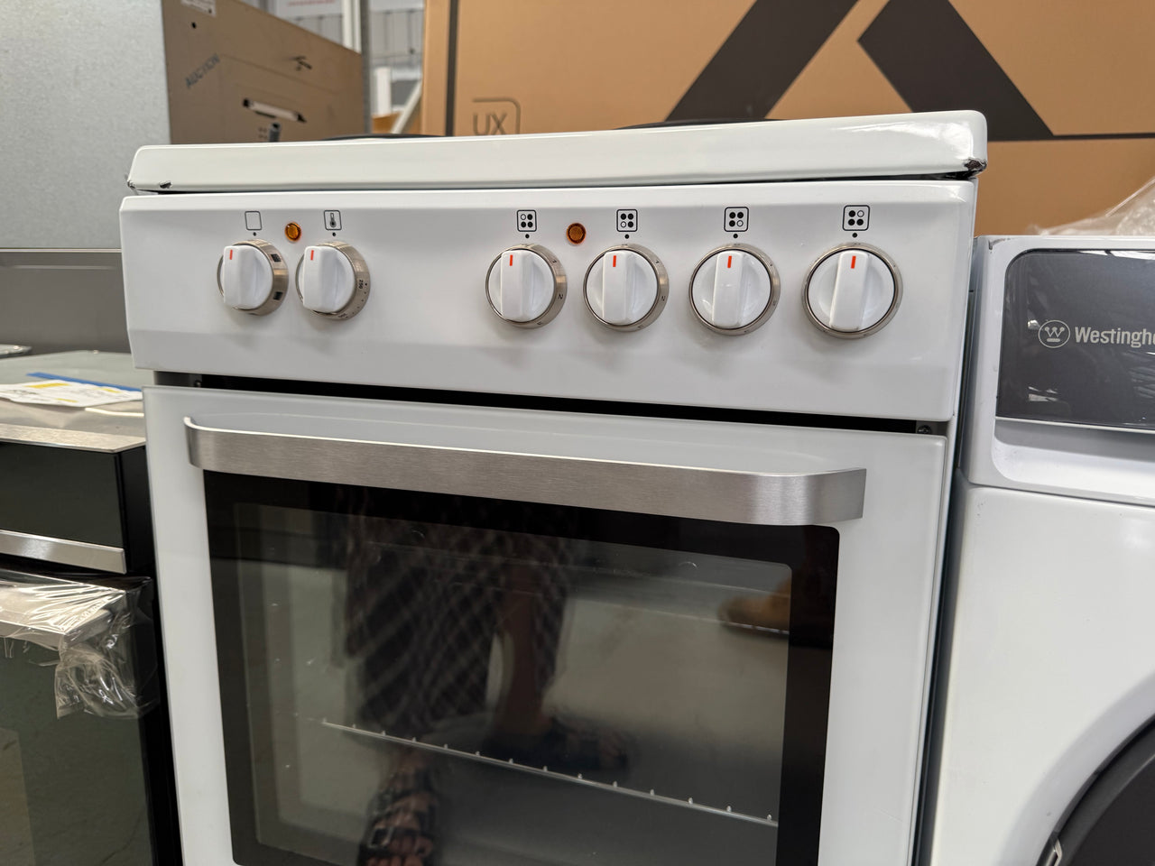 Transportation damaged 54cm 300 Series Freestanding Cooker Solid Hotplate HOR54S5CW1 - Second Hand Appliances Geebung