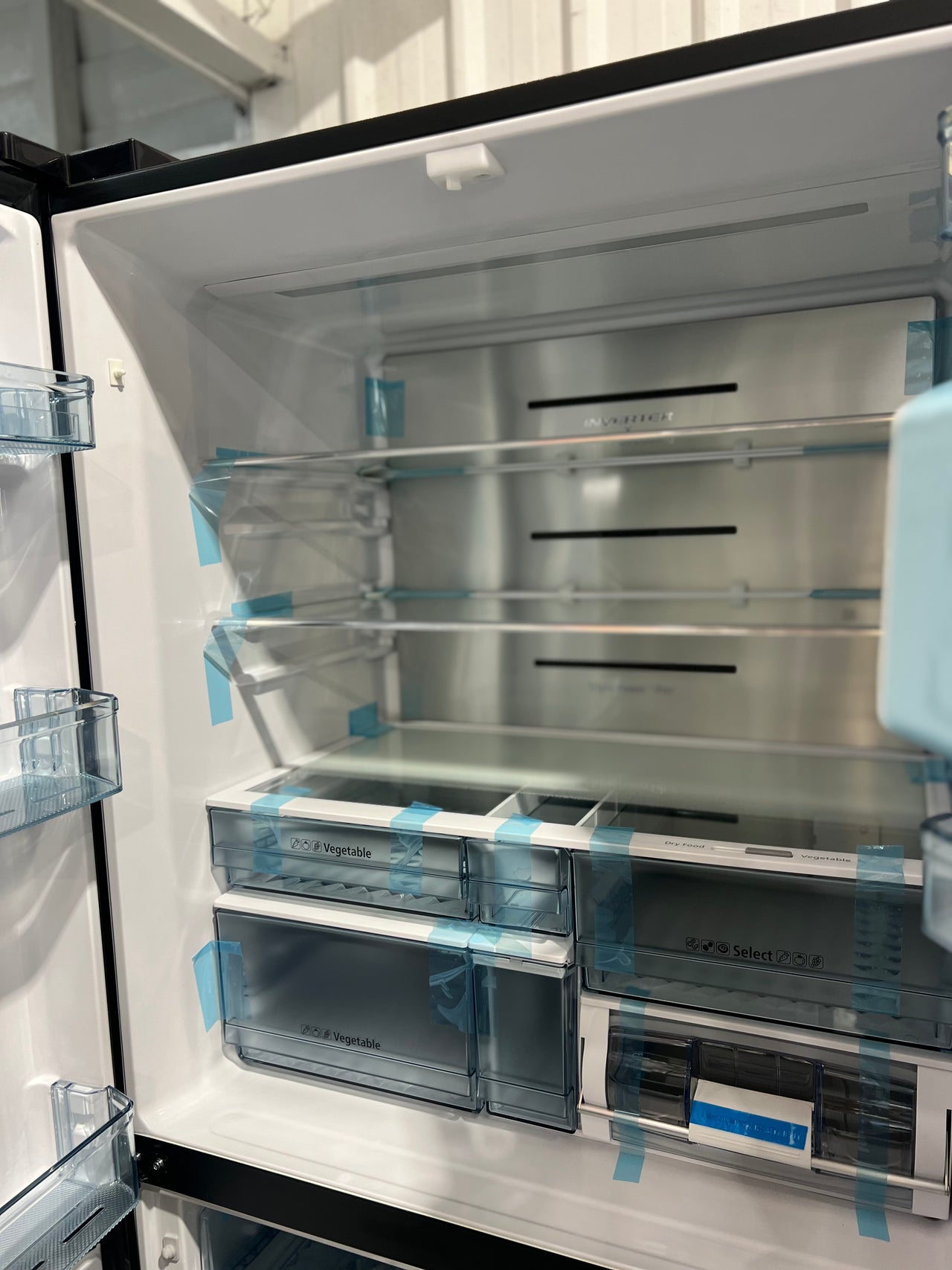 Transportation damaged 638L Hitachi French Door Black Glass  Model: RWB640VT0GBK - Second Hand Appliances Geebung