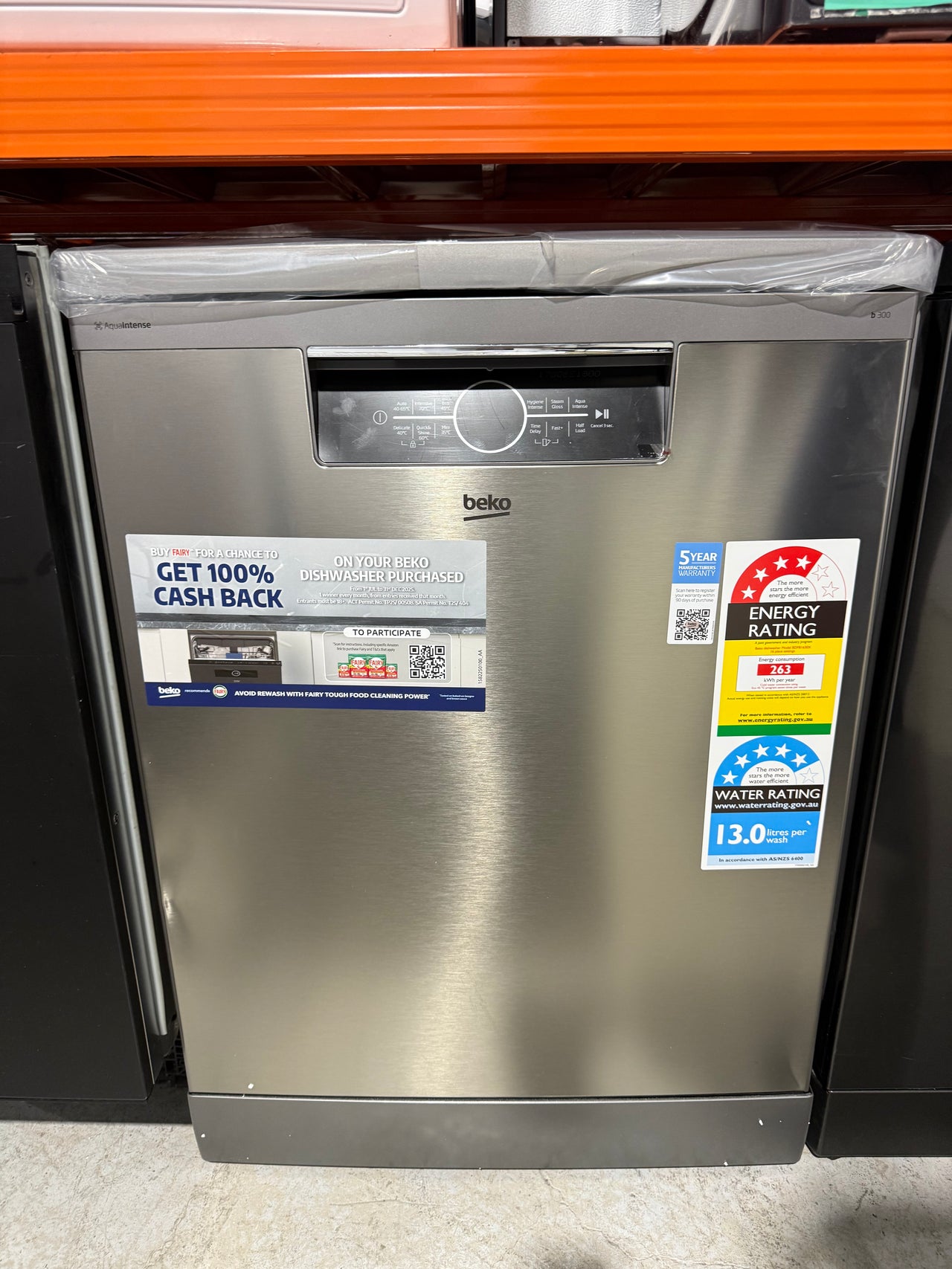 Transportation damaged Beko 60cm Freestanding Dishwasher 16 Place Platinum Steel BDFB1630X - Second Hand Appliances Geebung