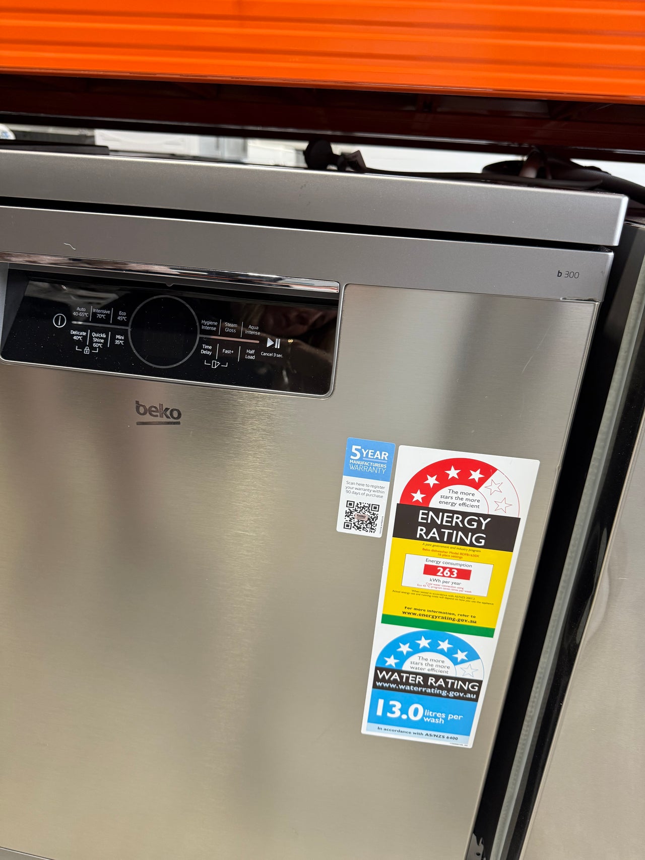 Transportation damaged Beko BDFB1630X full-size freestanding dishwasher - Second Hand Appliances Geebung