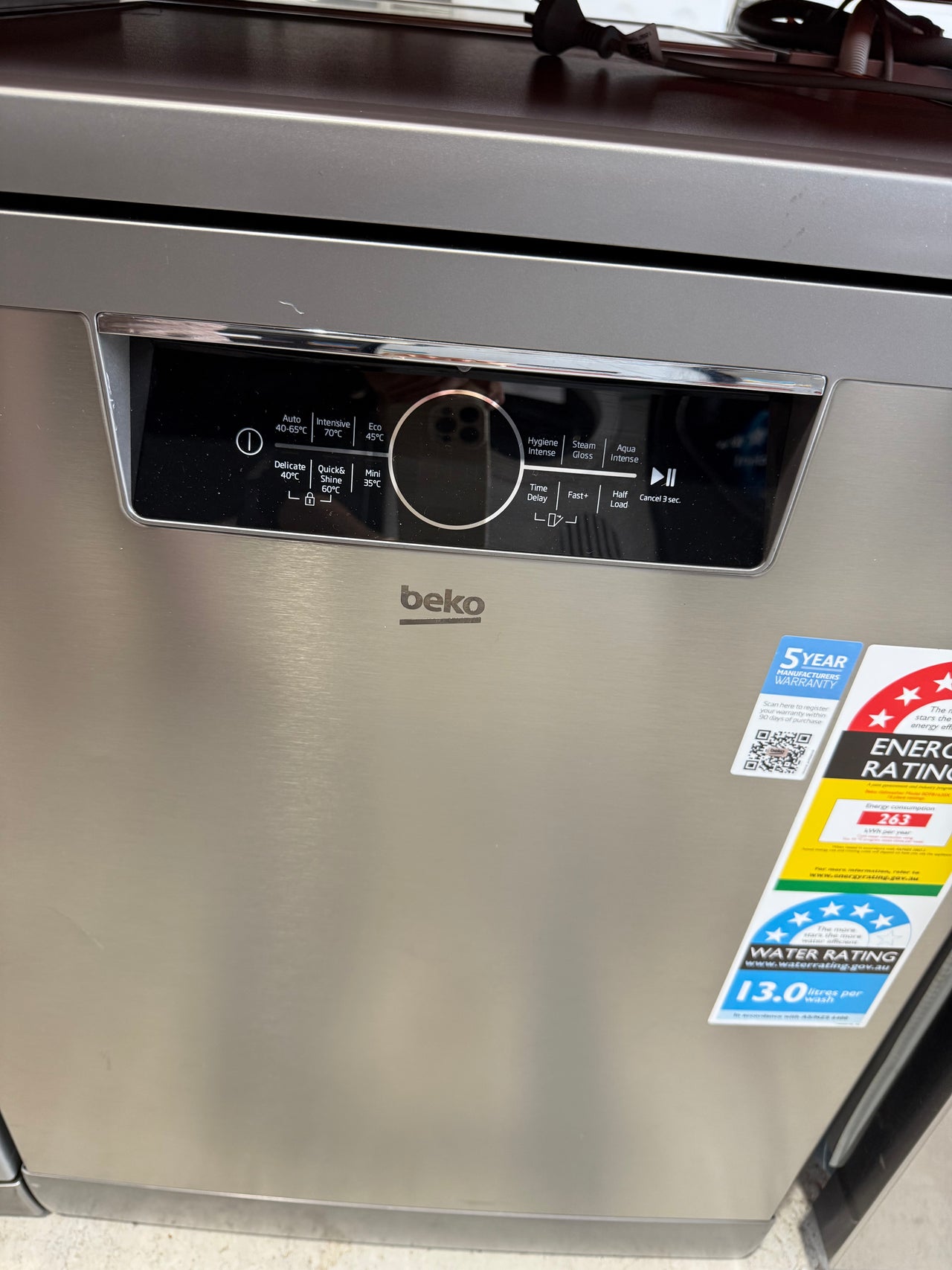 Transportation damaged Beko BDFB1630X full-size freestanding dishwasher - Second Hand Appliances Geebung