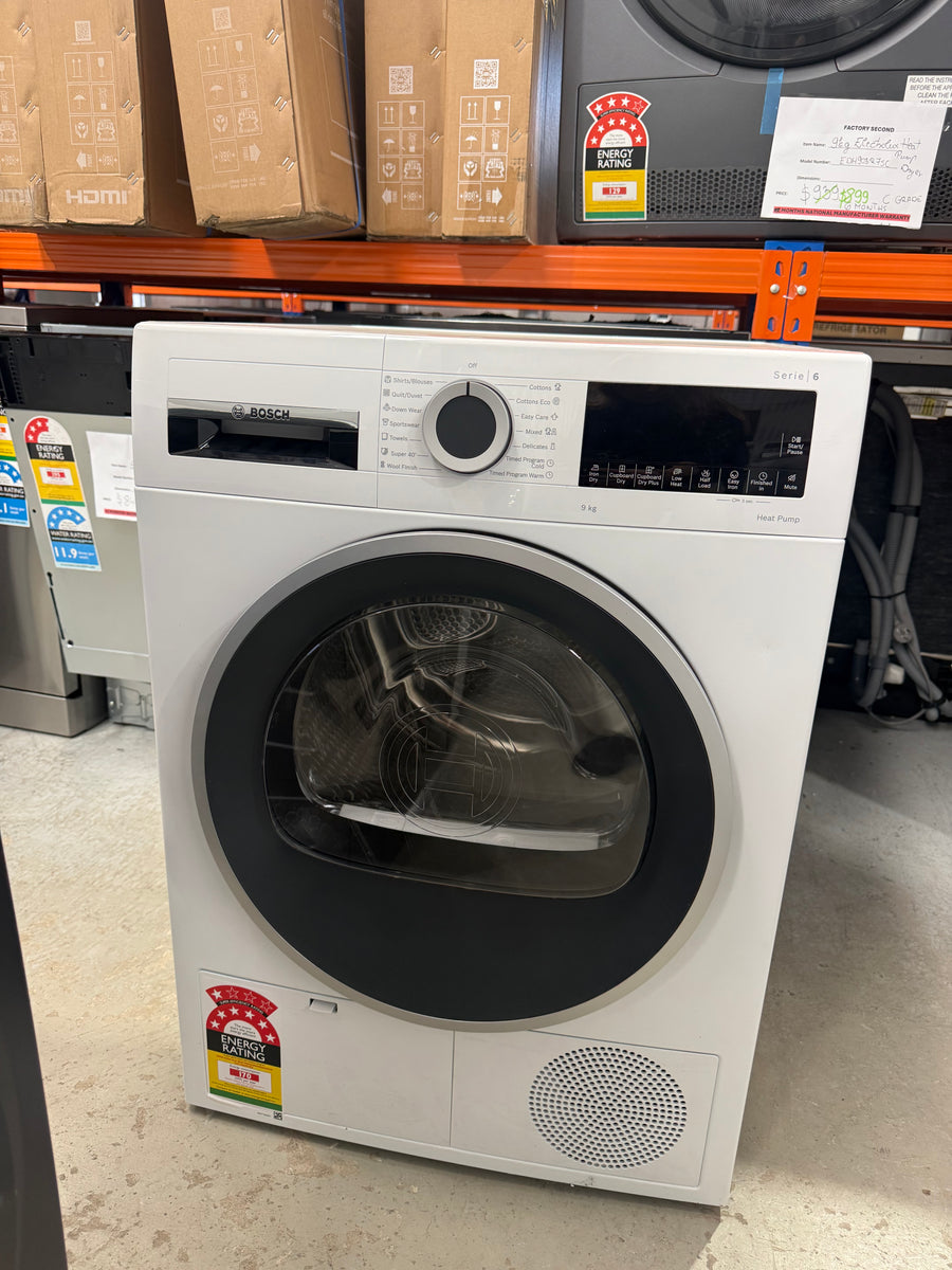 Transportation damaged Bosch Series 6 9kg Heat Pump Dryer – White WQG24200AU - Second Hand Appliances Geebung