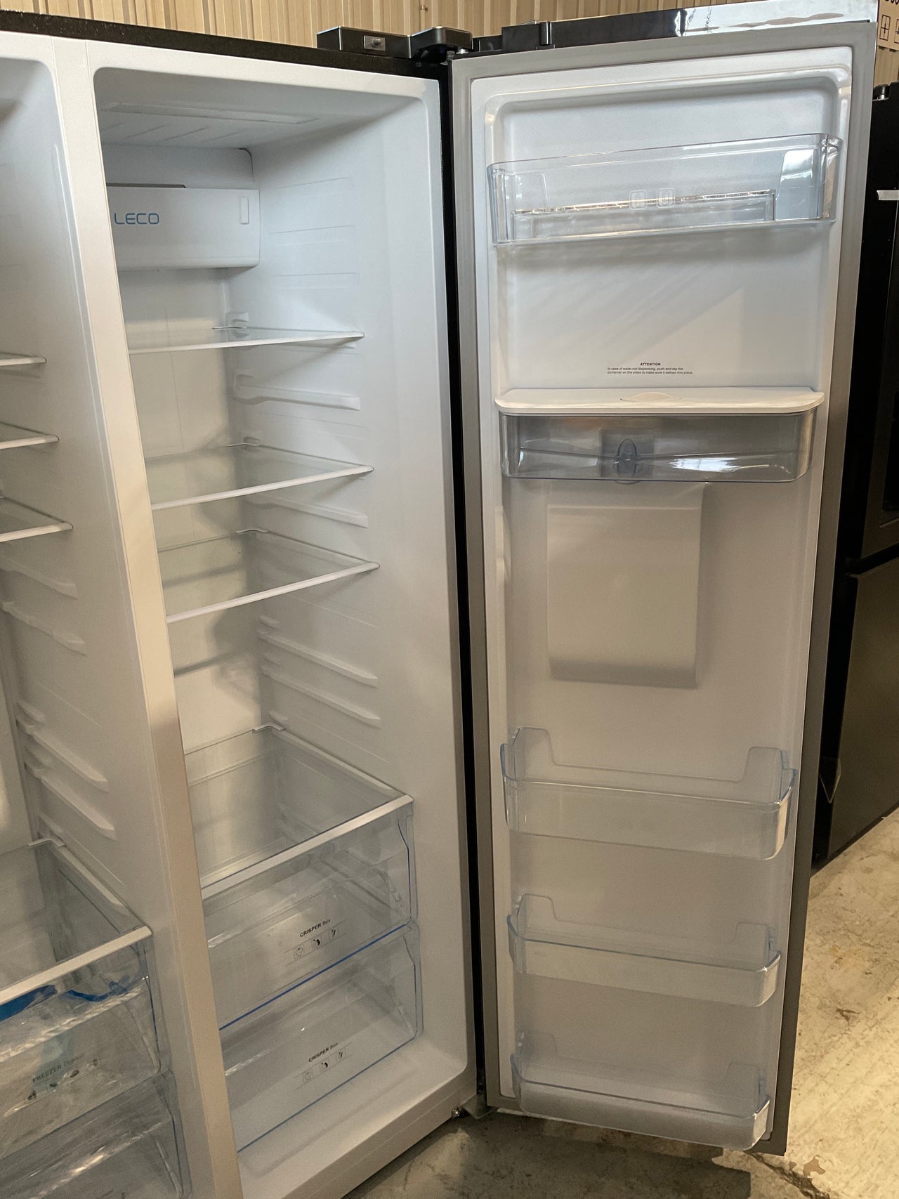 Transportation damaged CHiQ 559L Side-by-Side Refrigerator with Non-Plumbed Water Dispenser – Black CSS556NBD4E - Second Hand Appliances Geebung