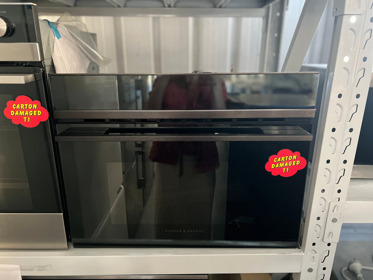 Transportation damaged Fisher&Paykel Built-in 60cm Combination Microwave Oven OM60NDBB1 - Second Hand Appliances Geebung