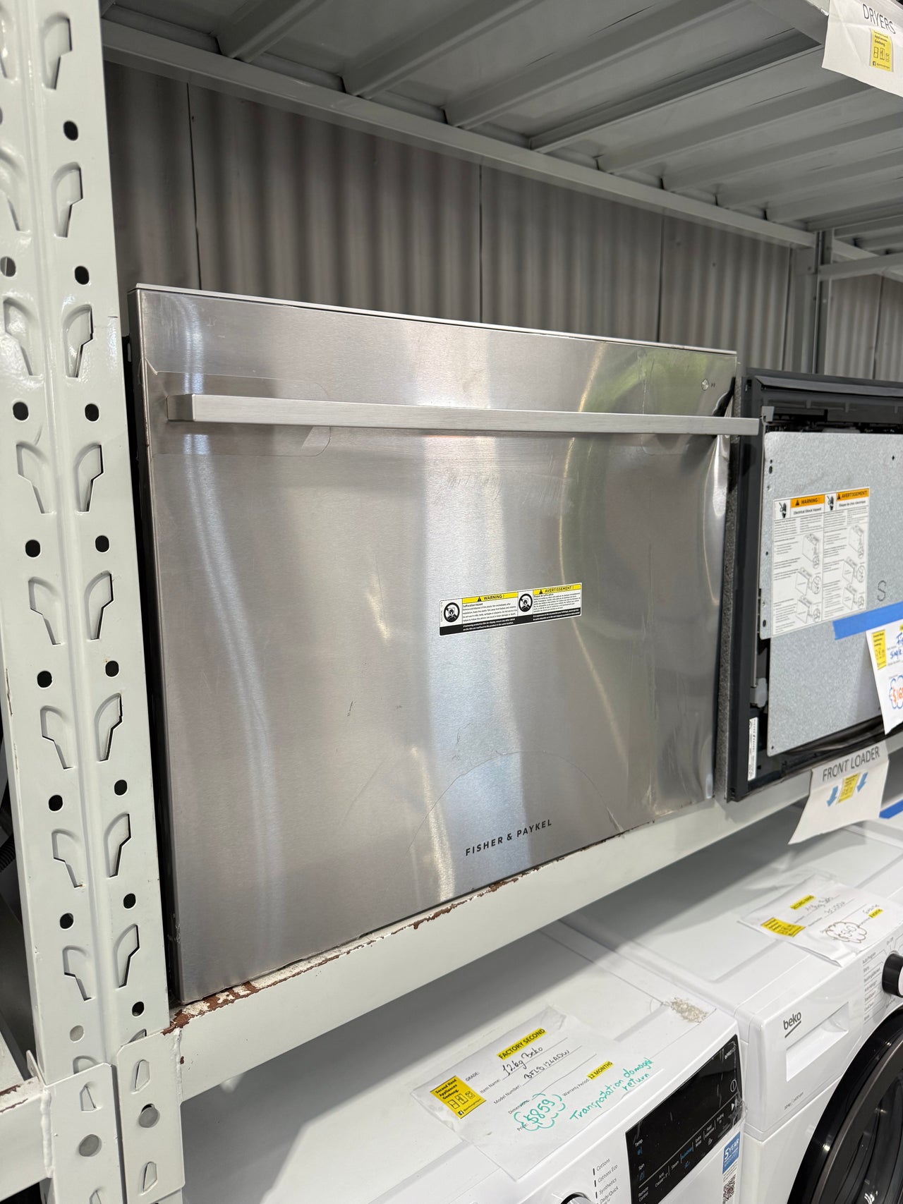 Transportation damaged Fisher & Paykel DD60SDFTX9 Tall Single DishDrawer™ Dishwasher - Second Hand Appliances Geebung