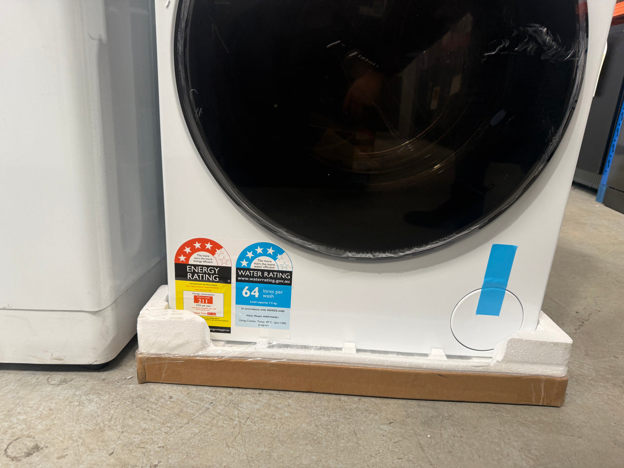 Transportation damaged Haier 7.5kg 300 Series Front Load Washing Machine – White  HWF75KW1 - Second Hand Appliances Geebung