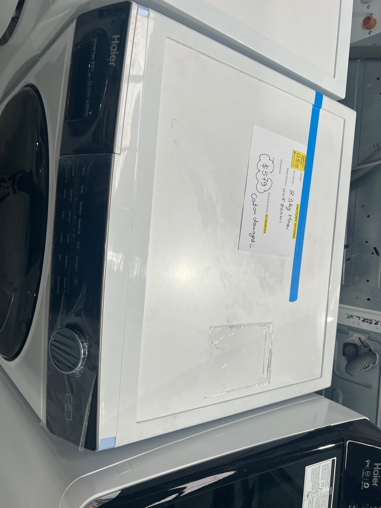 Transportation damaged 8,5 kg Haier front loader HWF85AN1 - Second Hand Appliances Geebung