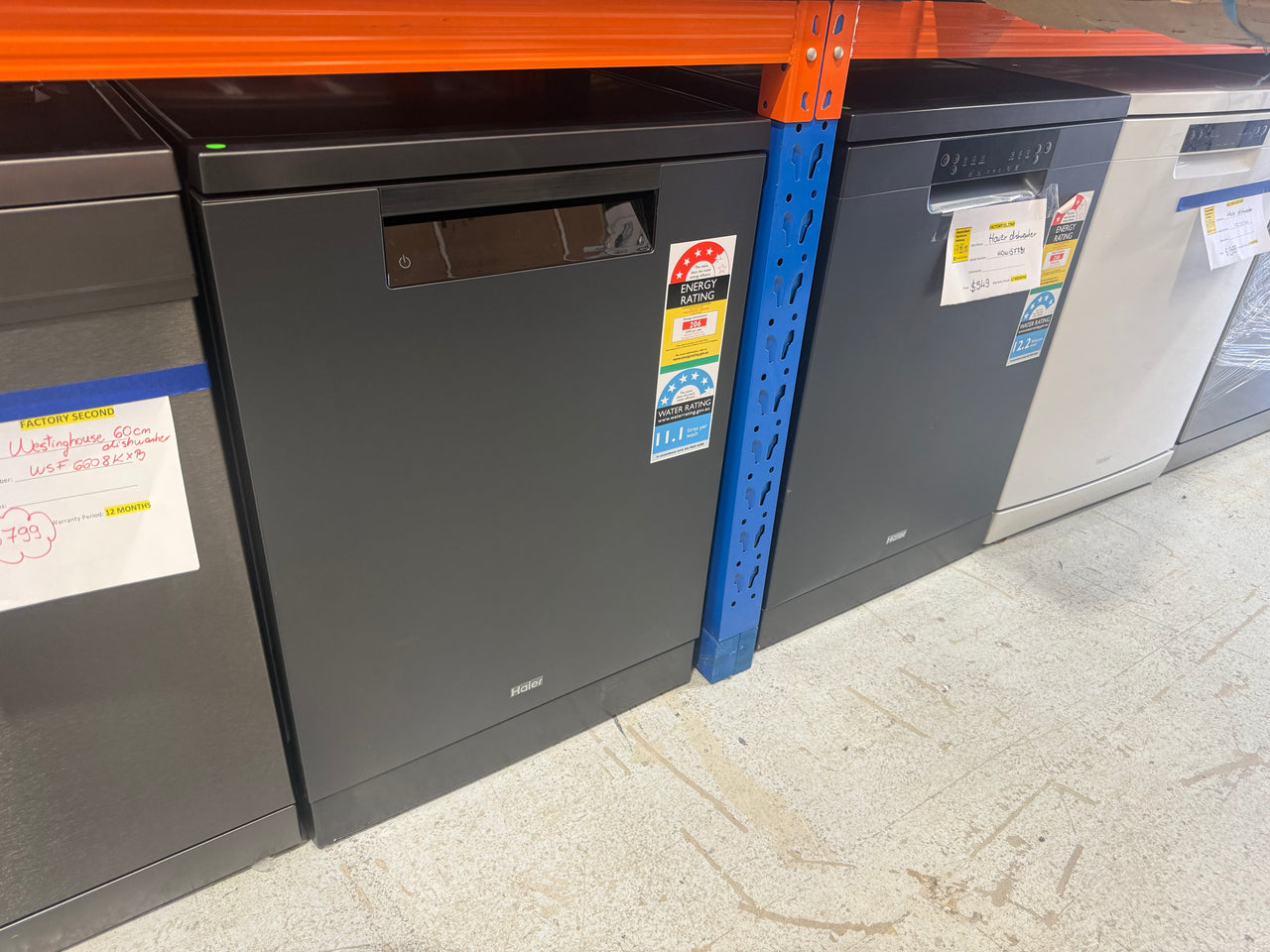 Transportation damaged Haier Freestanding Dishwasher Black HDW15F3B1 - Second Hand Appliances Geebung