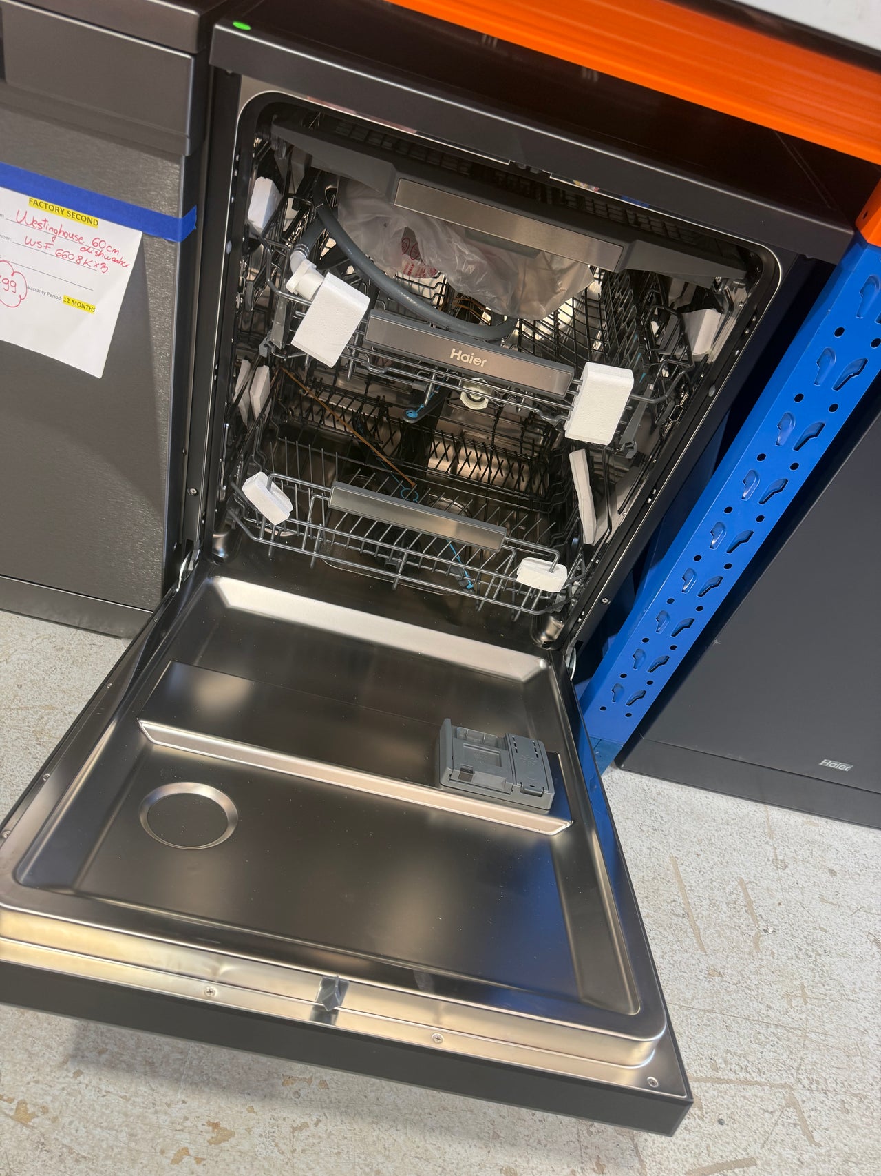 Transportation damaged Haier Freestanding Dishwasher Black HDW15F3B1 - Second Hand Appliances Geebung