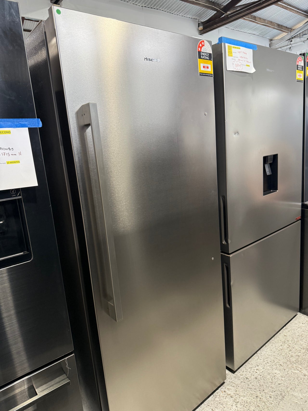 Transportation damaged Hisense 384L Vertical Hybrid Freezer Model: HRVF384S - Second Hand Appliances Geebung