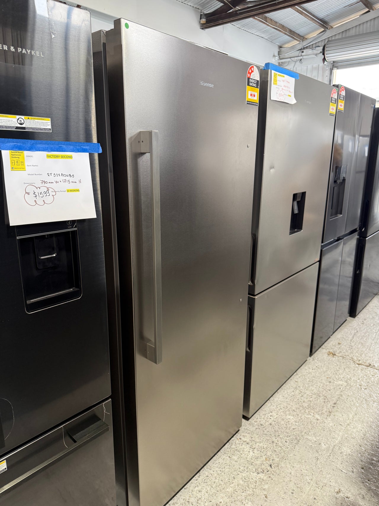 Transportation damaged Hisense 384L Vertical Hybrid Freezer Model: HRVF384S - Second Hand Appliances Geebung