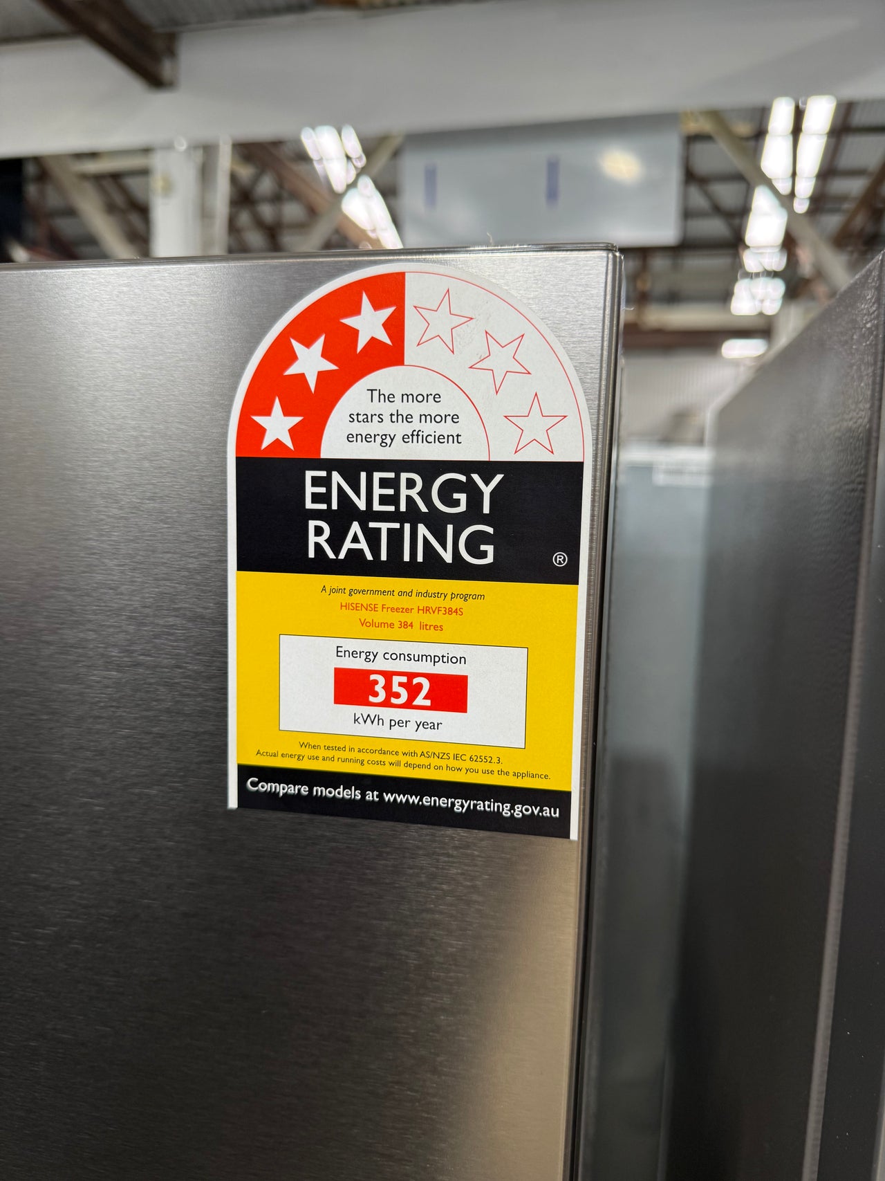 Transportation damaged Hisense 384L Vertical Hybrid Freezer Model: HRVF384S - Second Hand Appliances Geebung