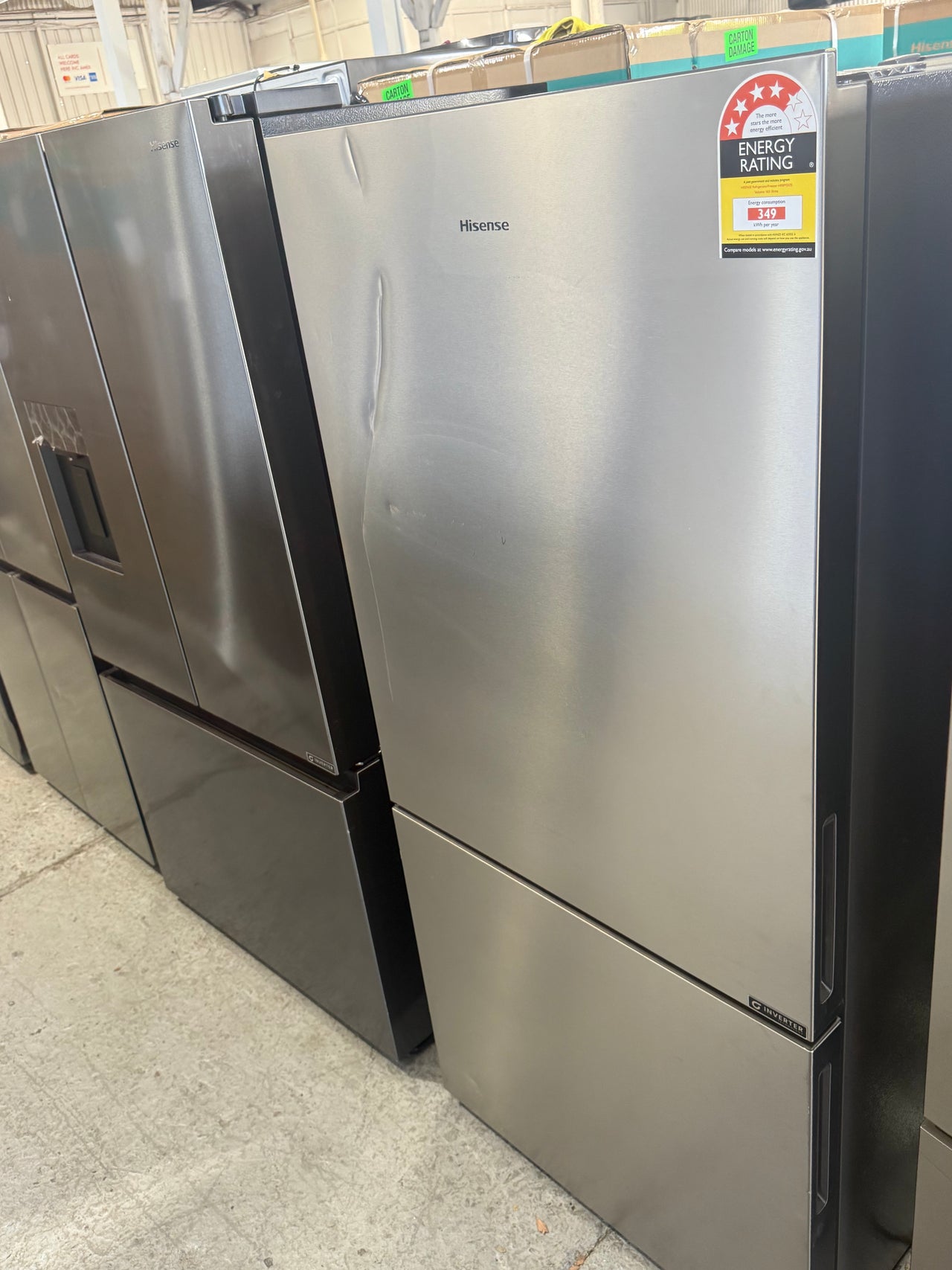 Transportation damaged Hisense 503L PureFlat Bottom Mount Refrigerator – HRBM503S - Second Hand Appliances Geebung