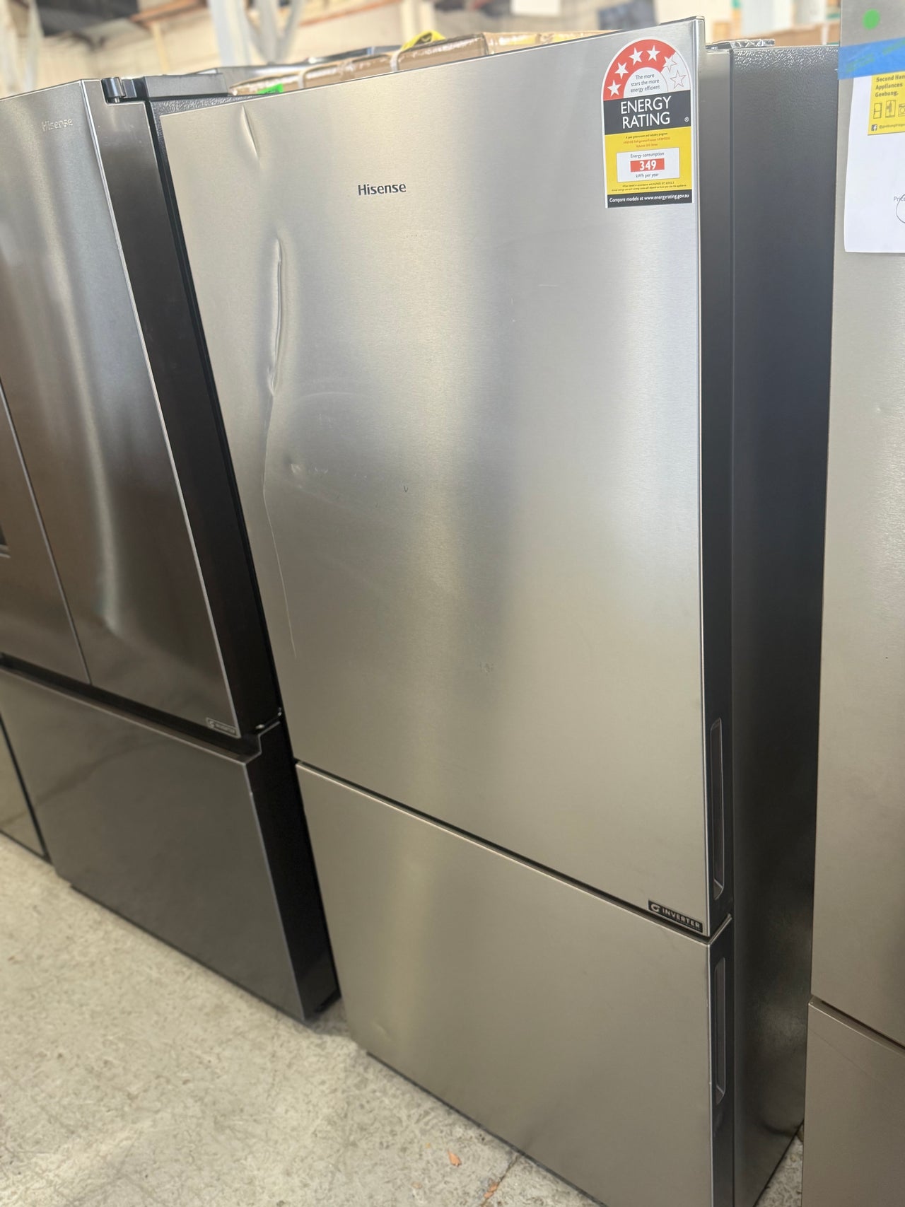 Transportation damaged Hisense 503L PureFlat Bottom Mount Refrigerator – HRBM503S - Second Hand Appliances Geebung