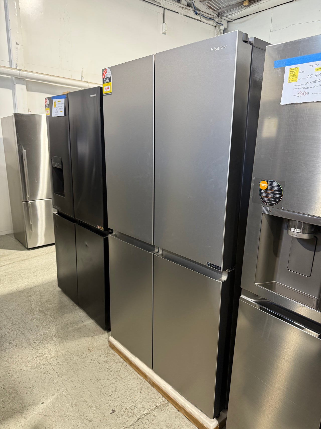 Transportation damaged Hisense 609L French Door Refrigerator Model: HRCD610TS - Second Hand Appliances Geebung