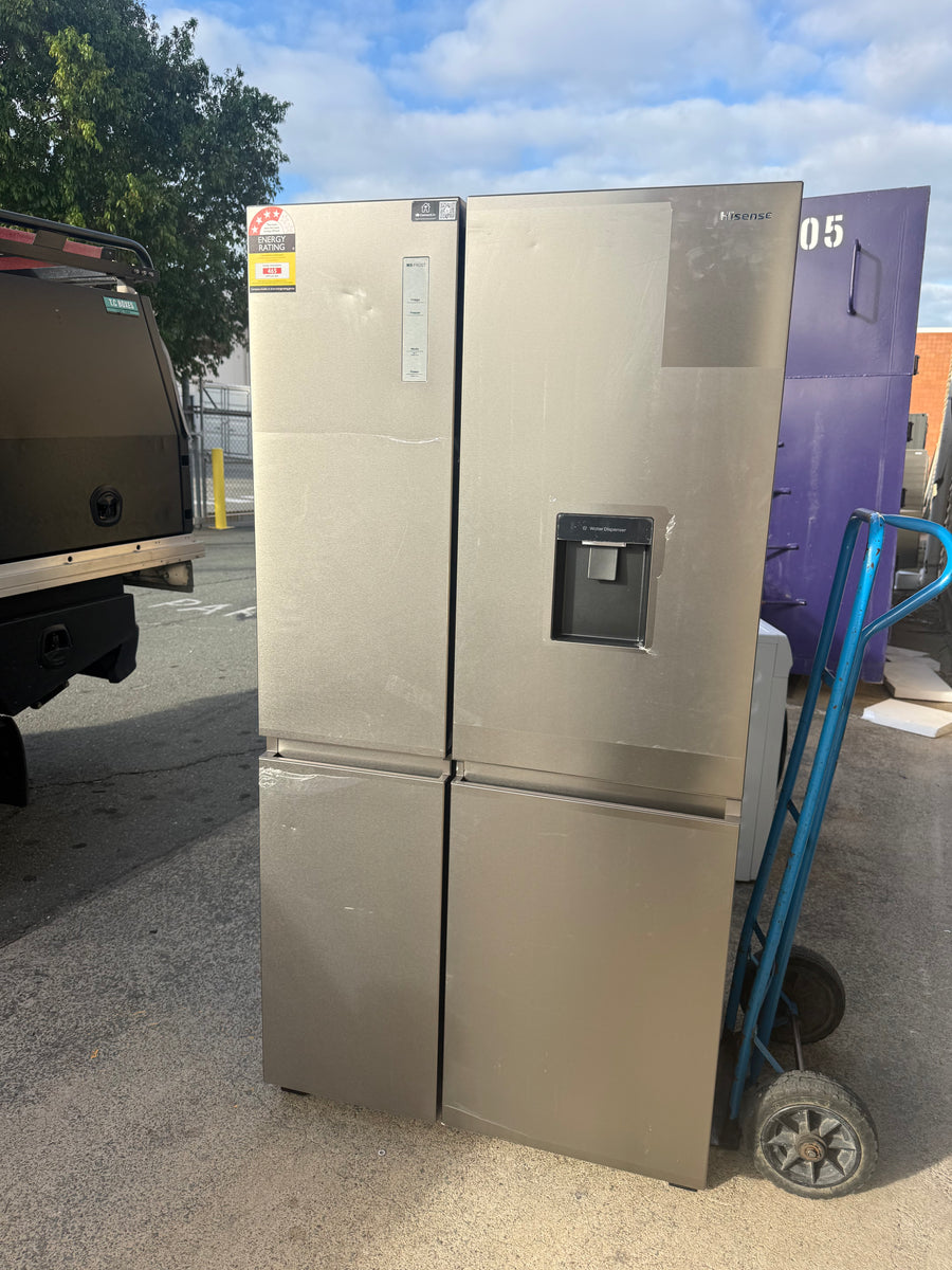 Transportation damaged Hisense 649L Side by Side Refrigerator with Water Dispenser – Stainless Steel Model: HRSBS649SW - Second Hand Appliances Geebung