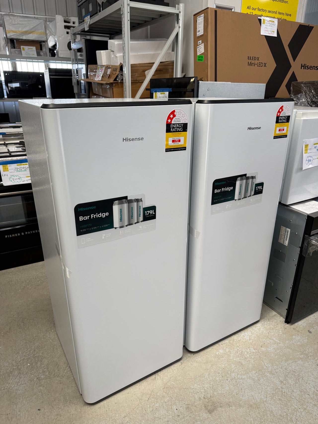 Transportation damaged Hisense HRBF179 179L single-door bar fridge - Second Hand Appliances Geebung