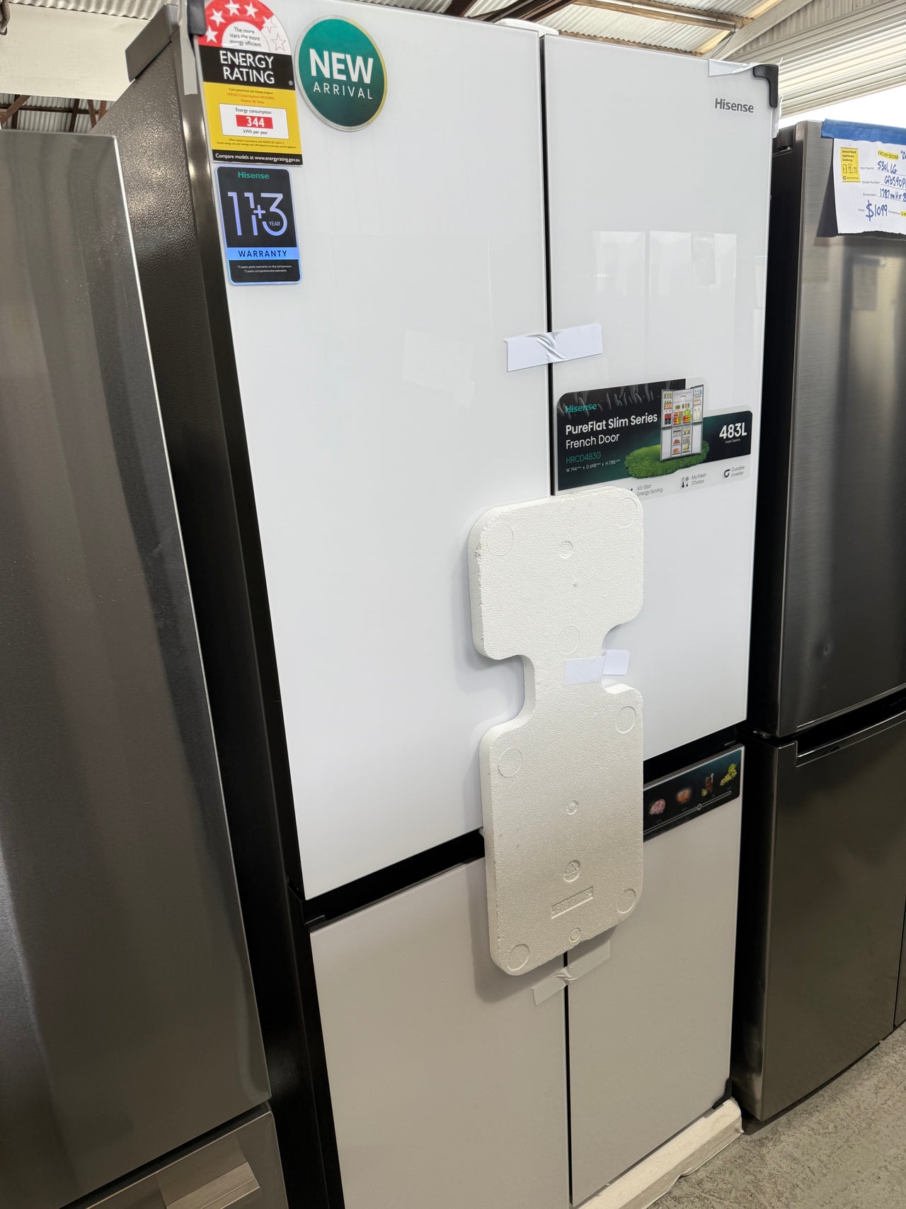 Transportation damaged Hisense HRCD483G 483-litre PureFlat Slim French Door Refrigerator - Second Hand Appliances Geebung