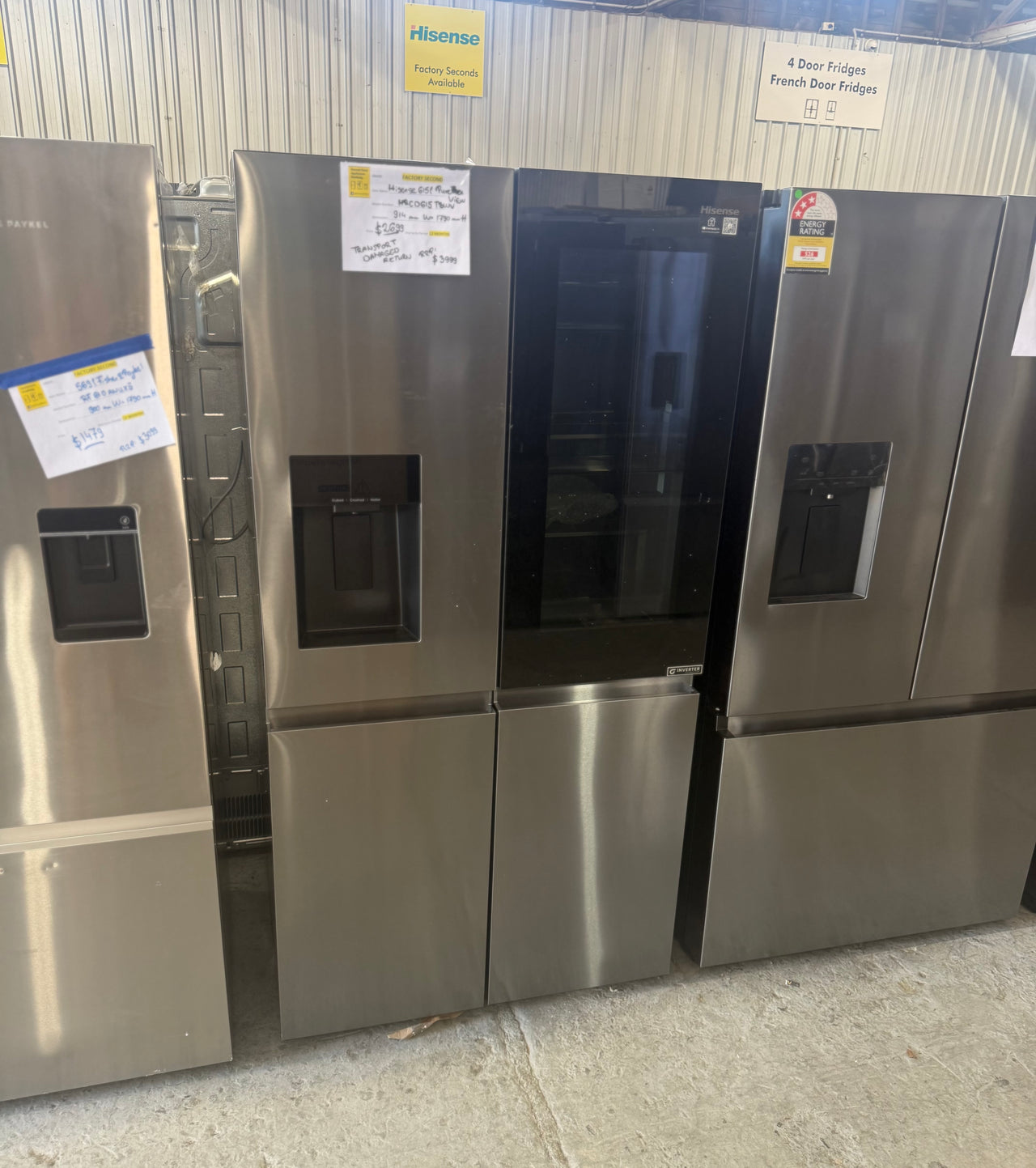 Transportation damaged Hisense HRCD615TBWV 615L PureView French Door Fridge - Second Hand Appliances Geebung