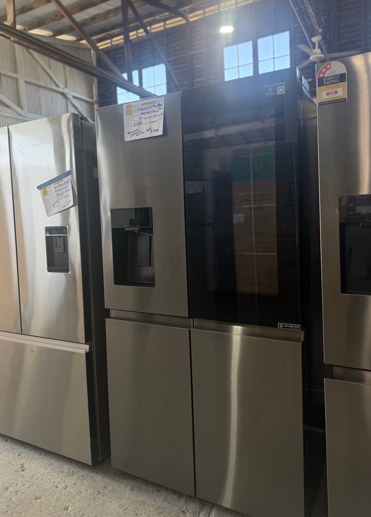 Transportation damaged Hisense HRCD615TBWV 615L PureView French Door Fridge - Second Hand Appliances Geebung