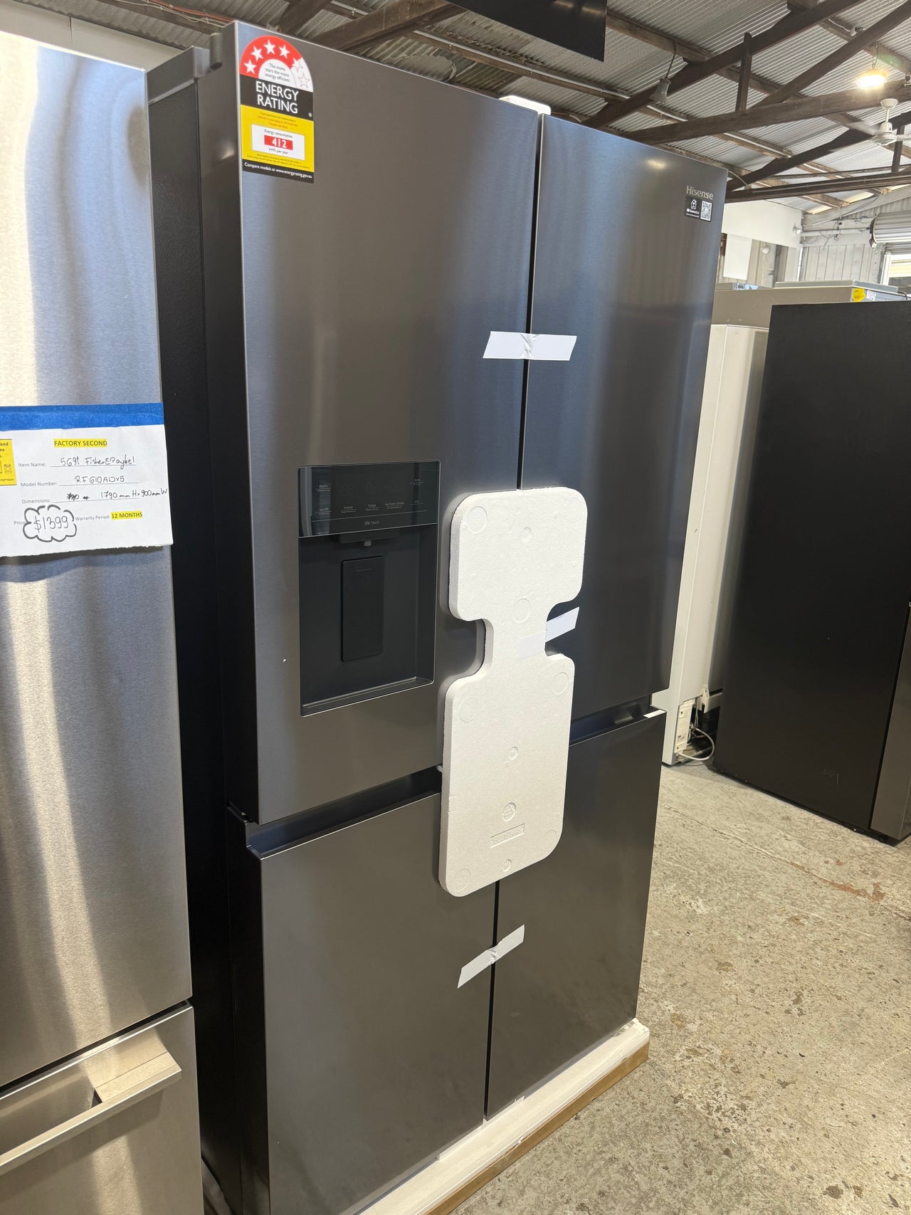 Transportation damaged Hisense HRCD640TBW 640-liter PureFlex French Door Refrigerator - Second Hand Appliances Geebung