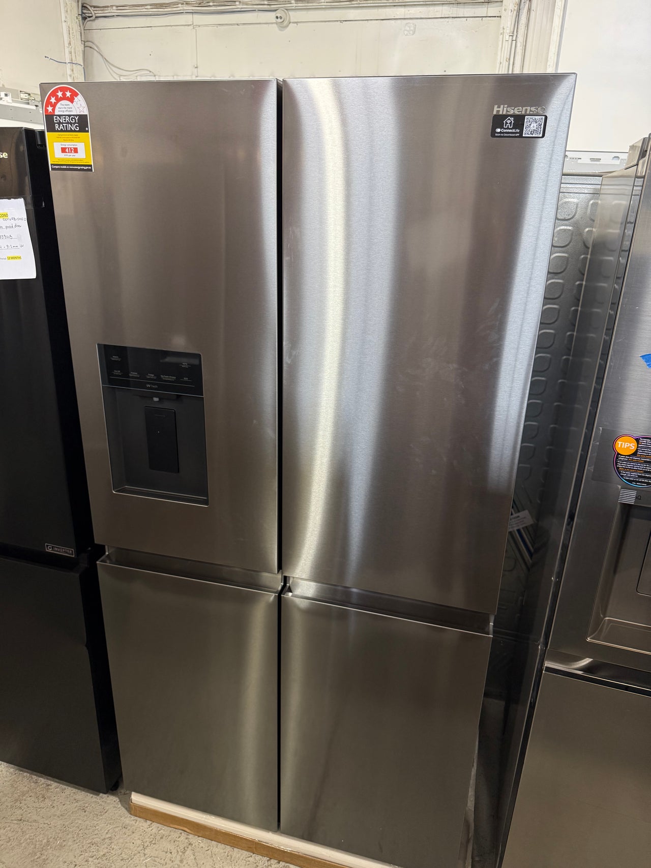 Transportation damaged Hisense HRCD640TBW 640L French Door Refrigerator – Stylish, Spacious &Energy Efficient - Second Hand Appliances Geebung